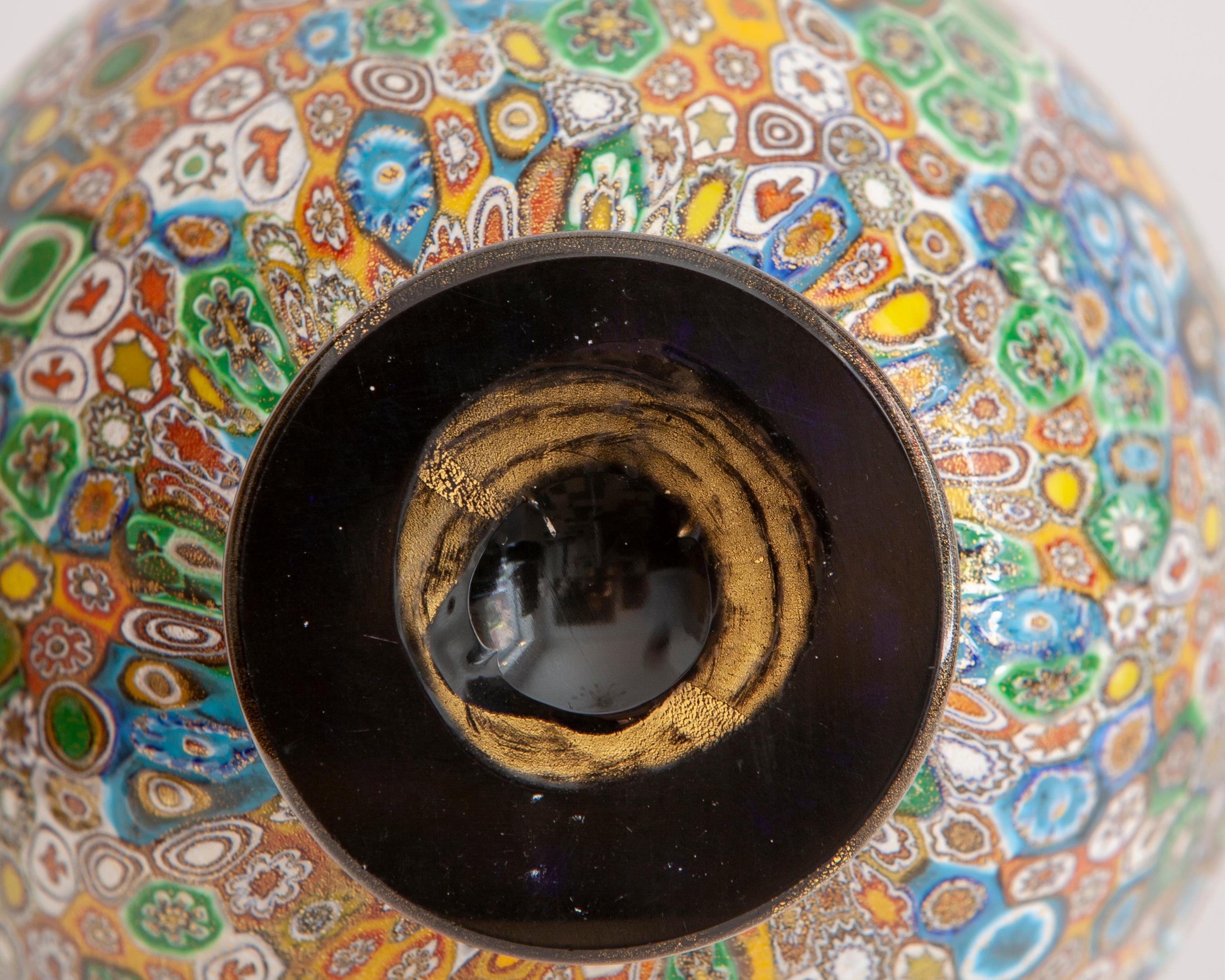 Vaso a murrine, produzione Vivarini Murano, anni '70 in vendita 7