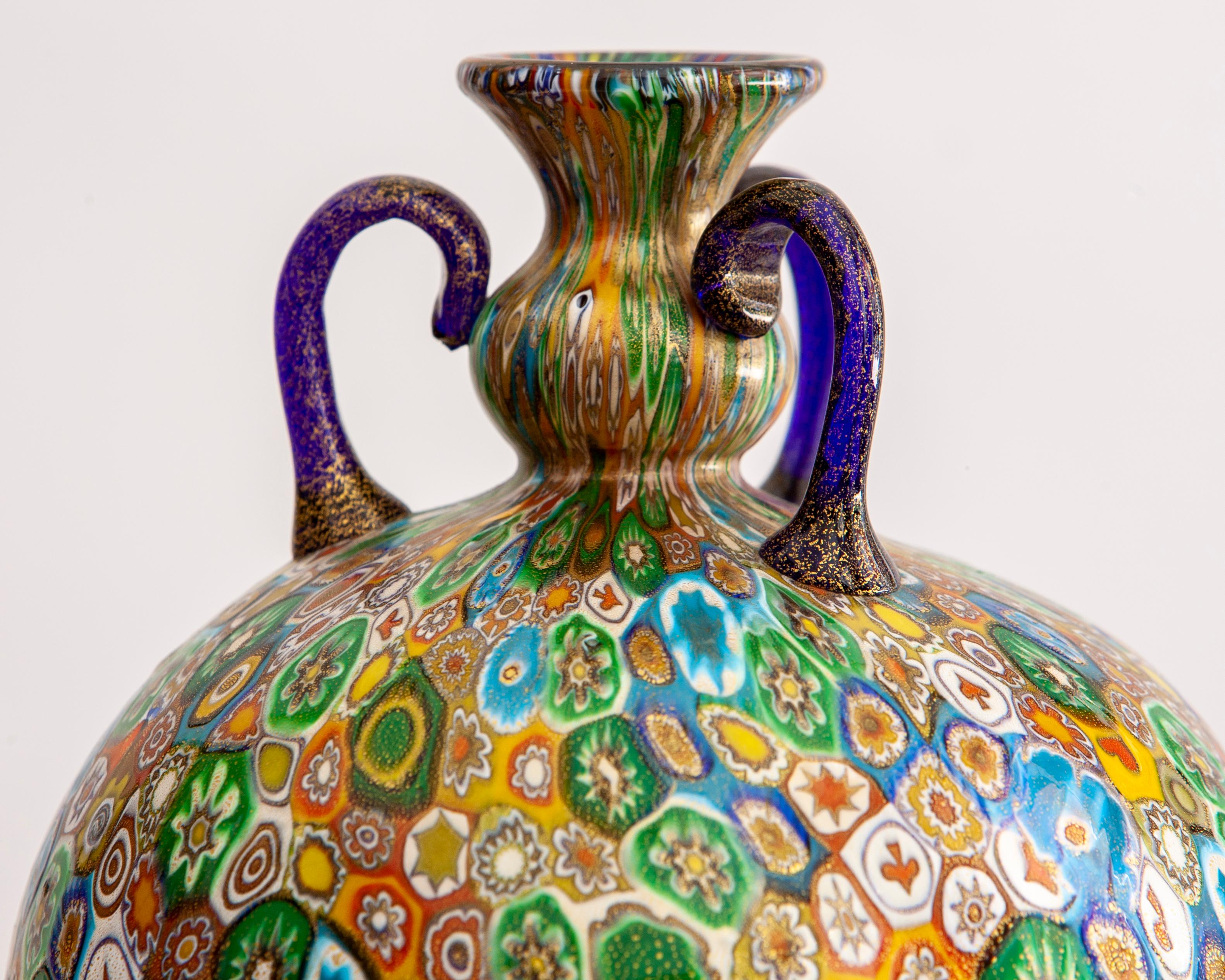 Vaso a murrine, produzione Vivarini Murano, anni '70 in vendita 8