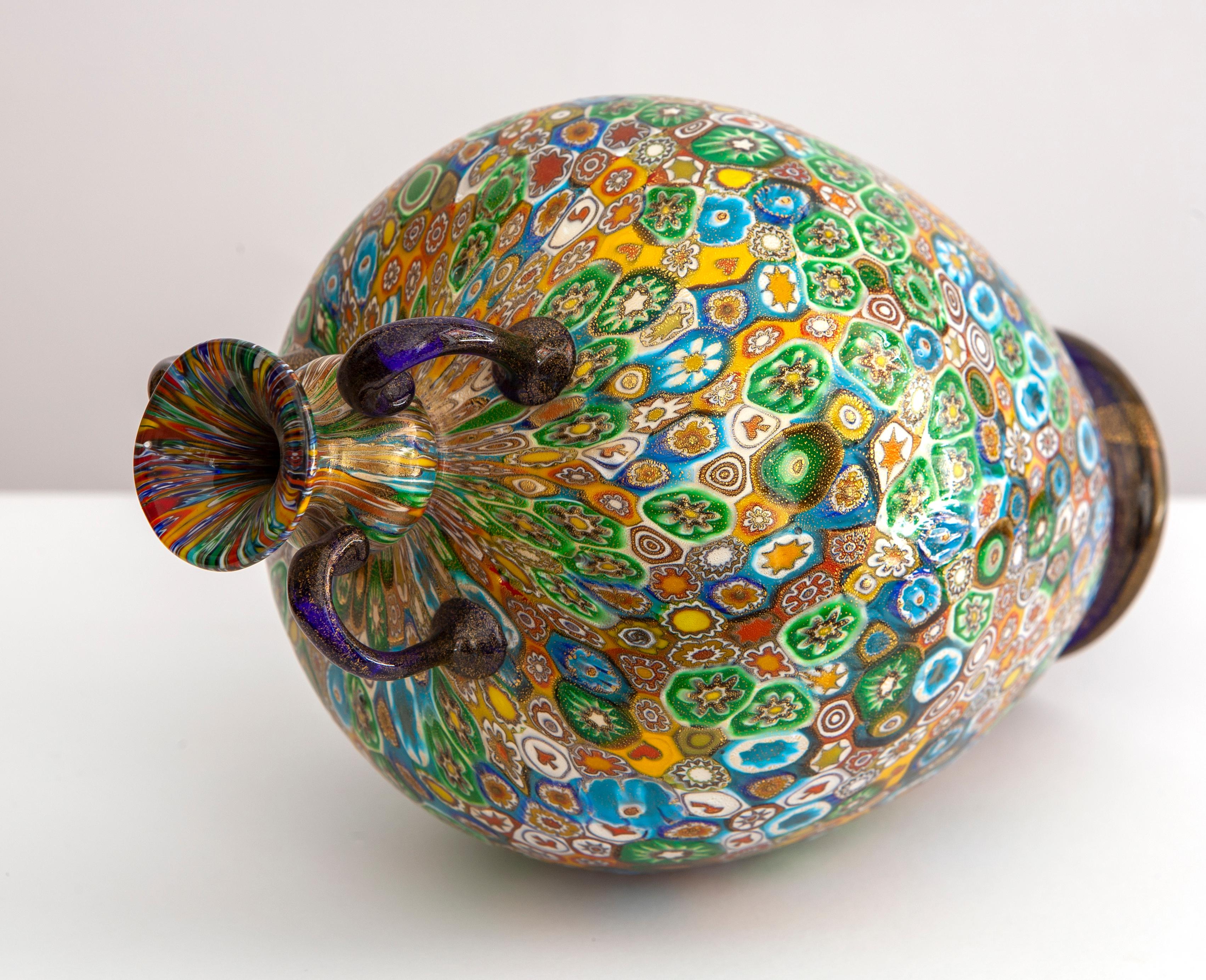 Vaso a murrine, produzione Vivarini Murano, anni '70 in vendita 2
