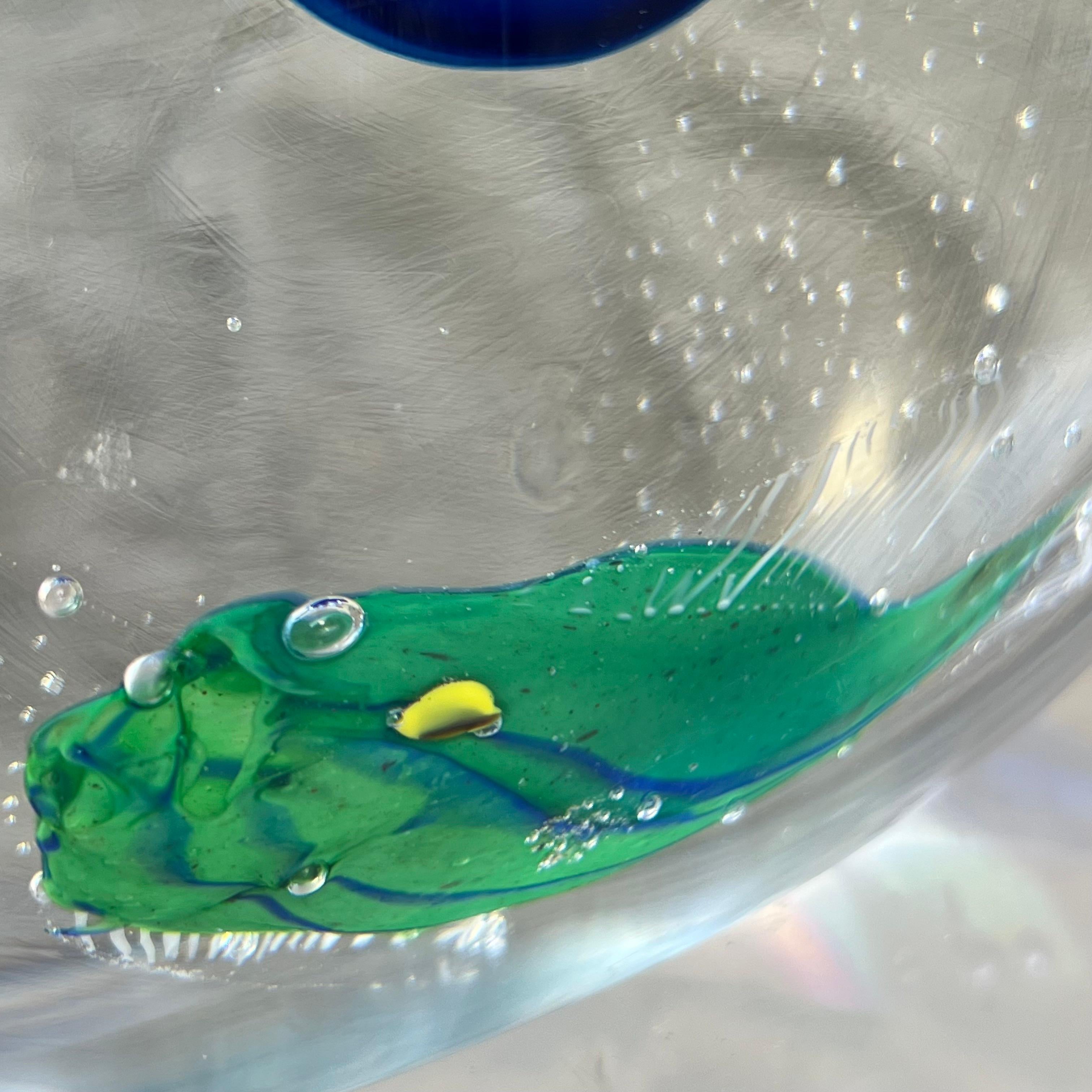 Submerged Glass Aquarium Vase - Attr. to Flavio Poli - Murano Italy - 1960s For Sale 8