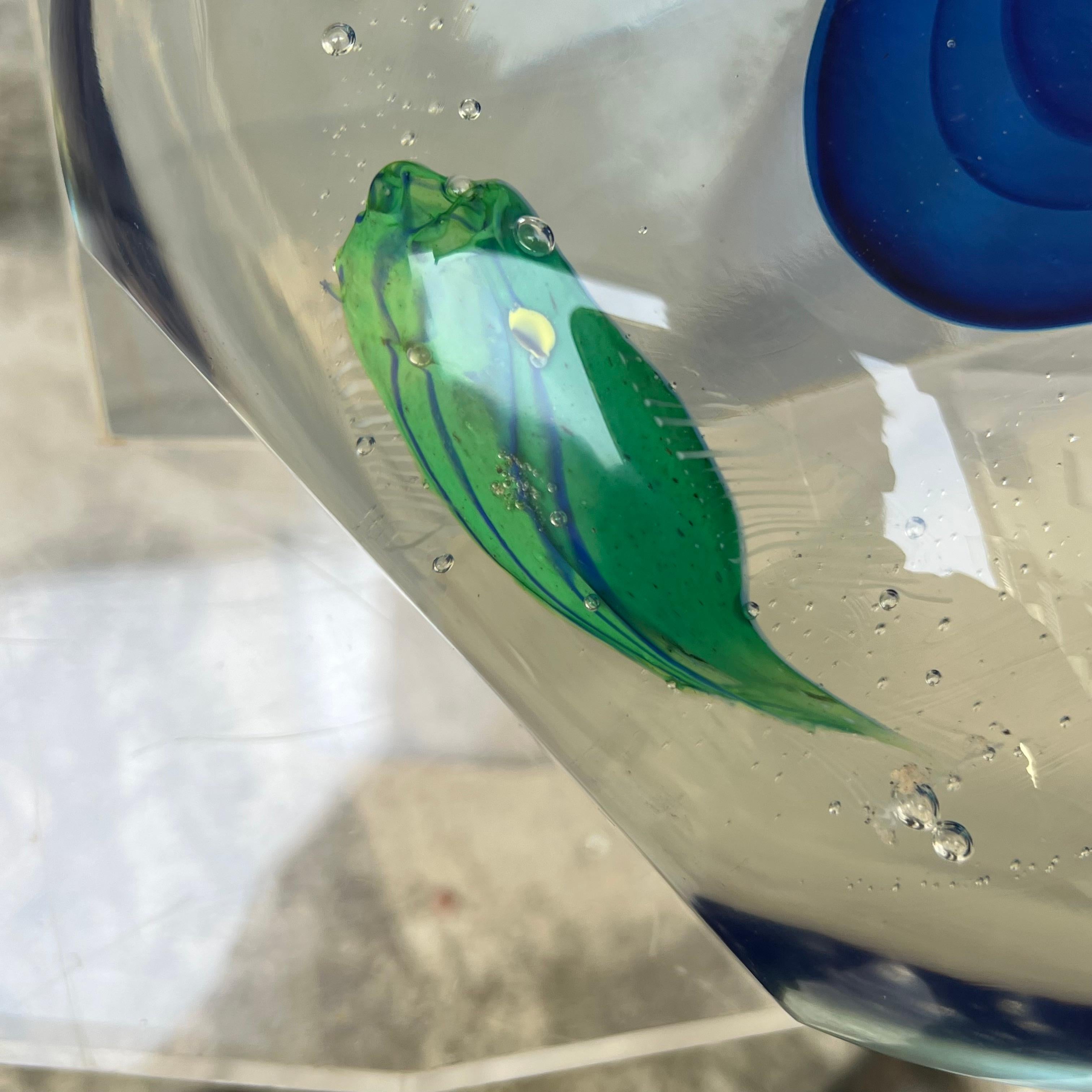 Submerged Glass Aquarium Vase - Attr. to Flavio Poli - Murano Italy - 1960s For Sale 13