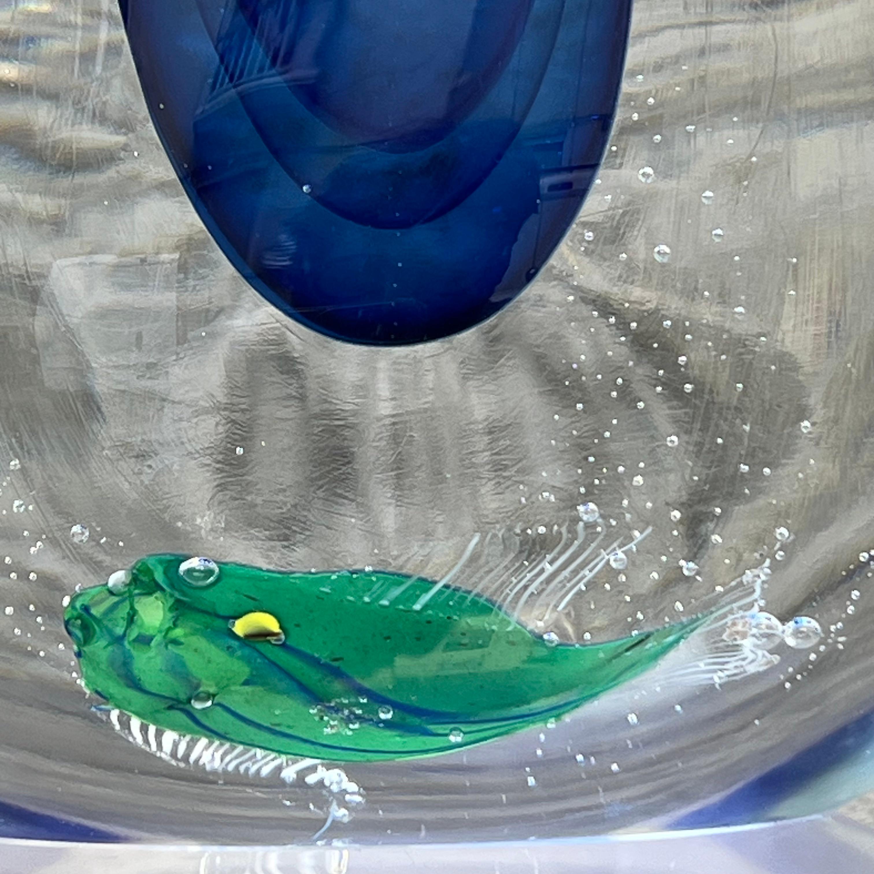 Mid-Century Modern Submerged Glass Aquarium Vase - Attr. to Flavio Poli - Murano Italy - 1960s For Sale