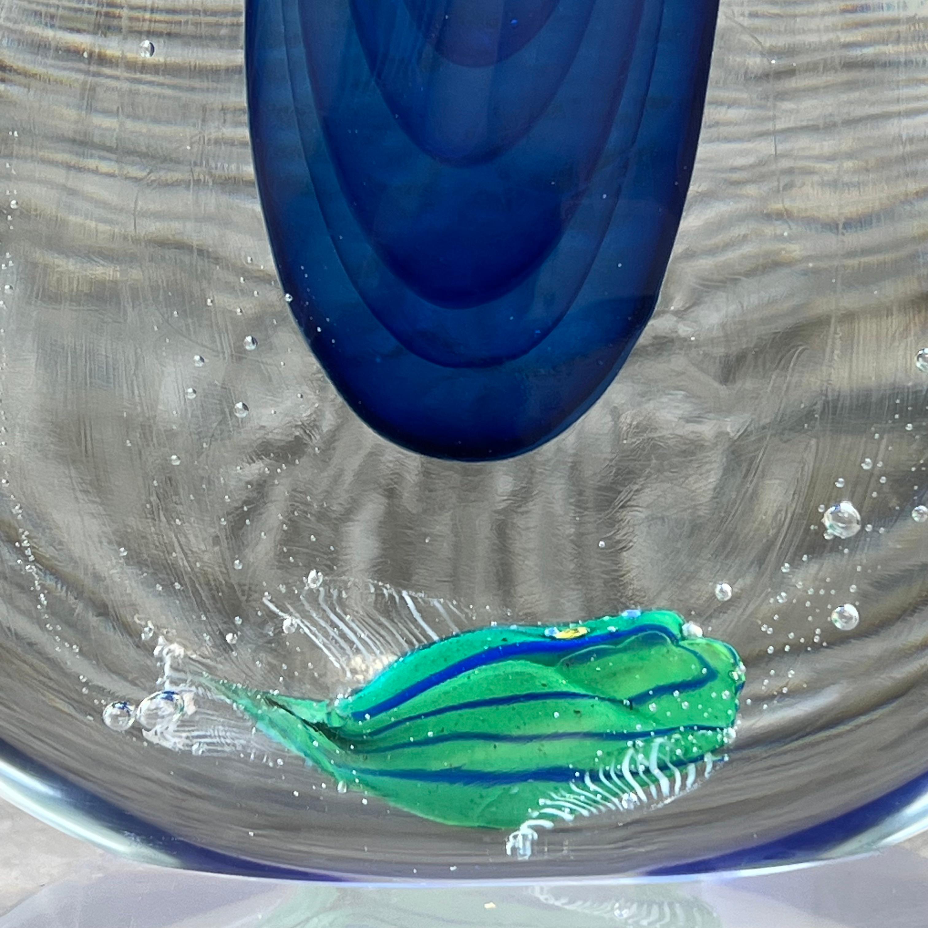 20th Century Submerged Glass Aquarium Vase - Attr. to Flavio Poli - Murano Italy - 1960s For Sale