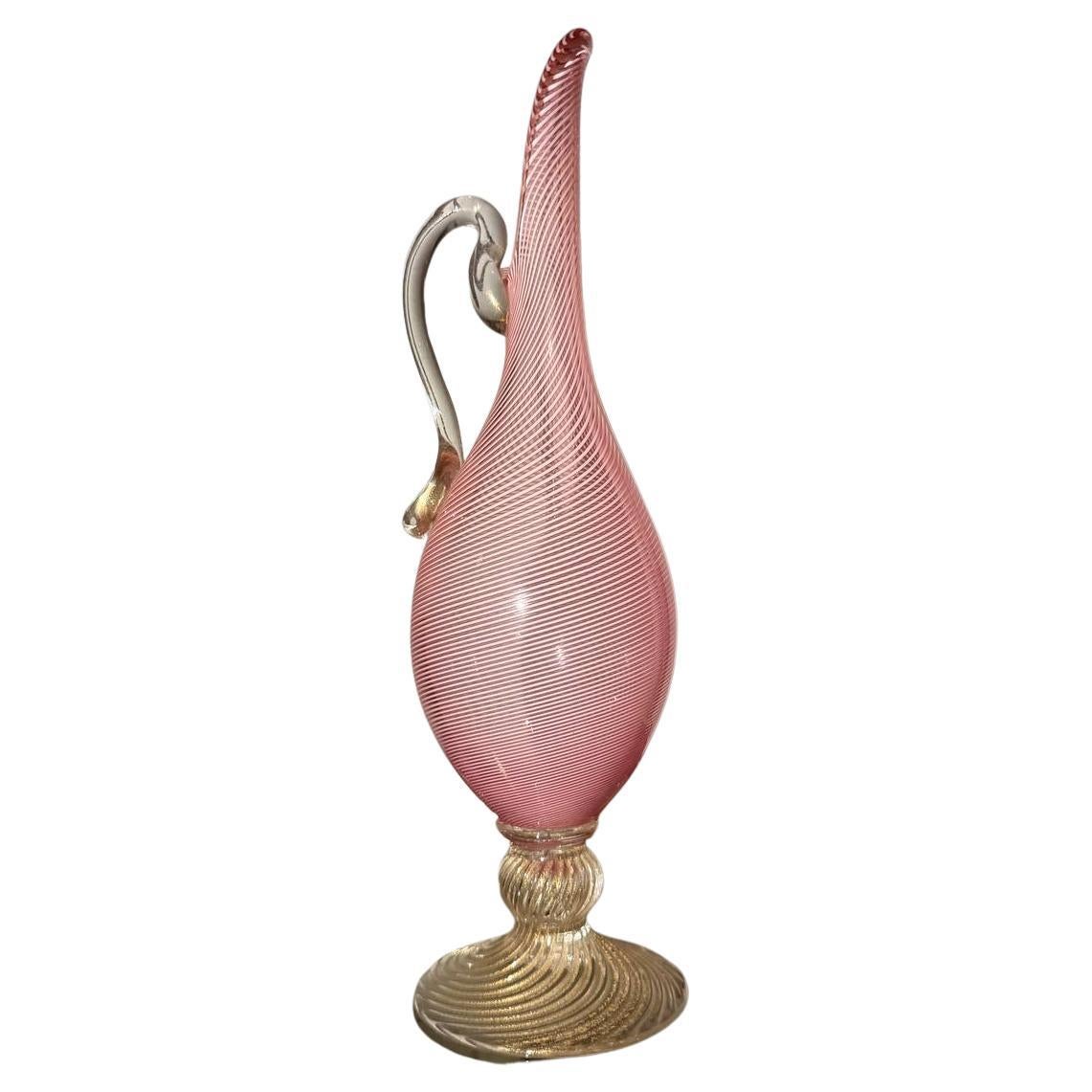 Vaso ad anfora Venini in vetro di Murano 1940-1949