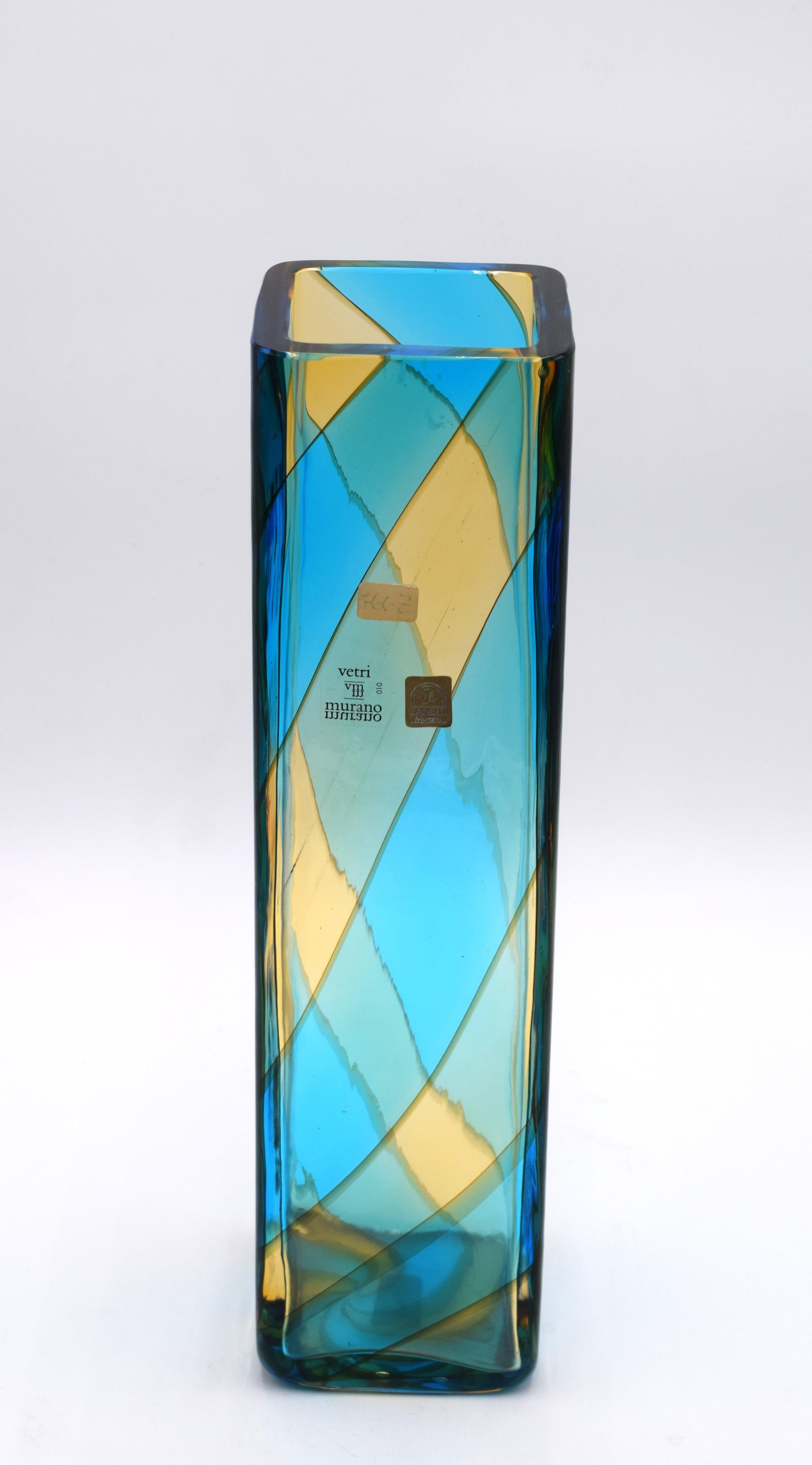 Late 20th Century Grand vase Zanetti, Murano, années 1970. en vente