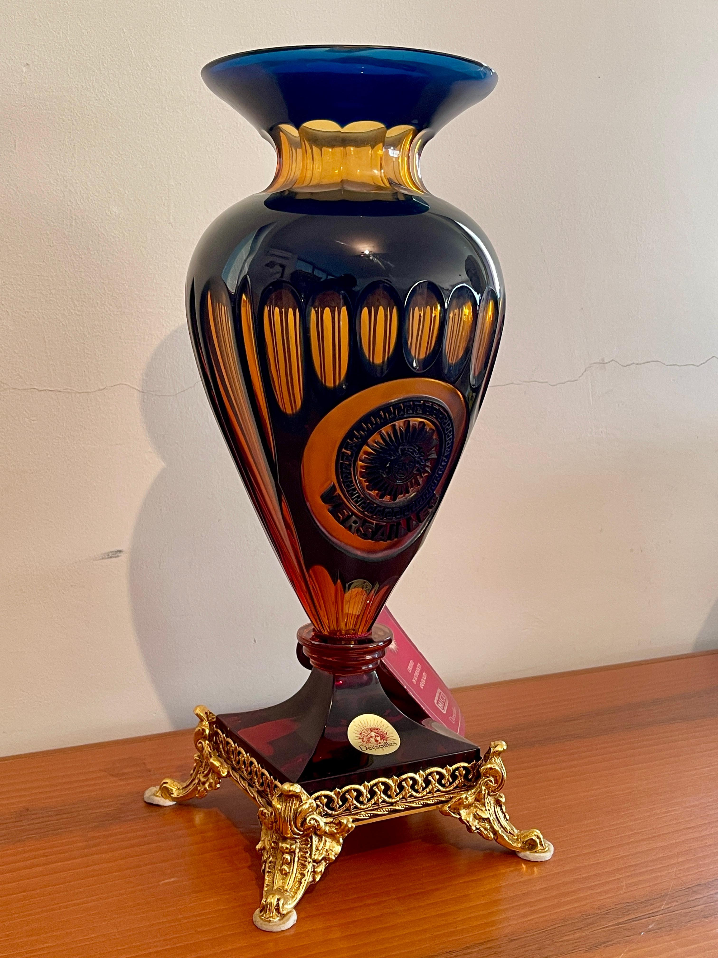 90s versailles style crystal amphora vase italy For Sale 2