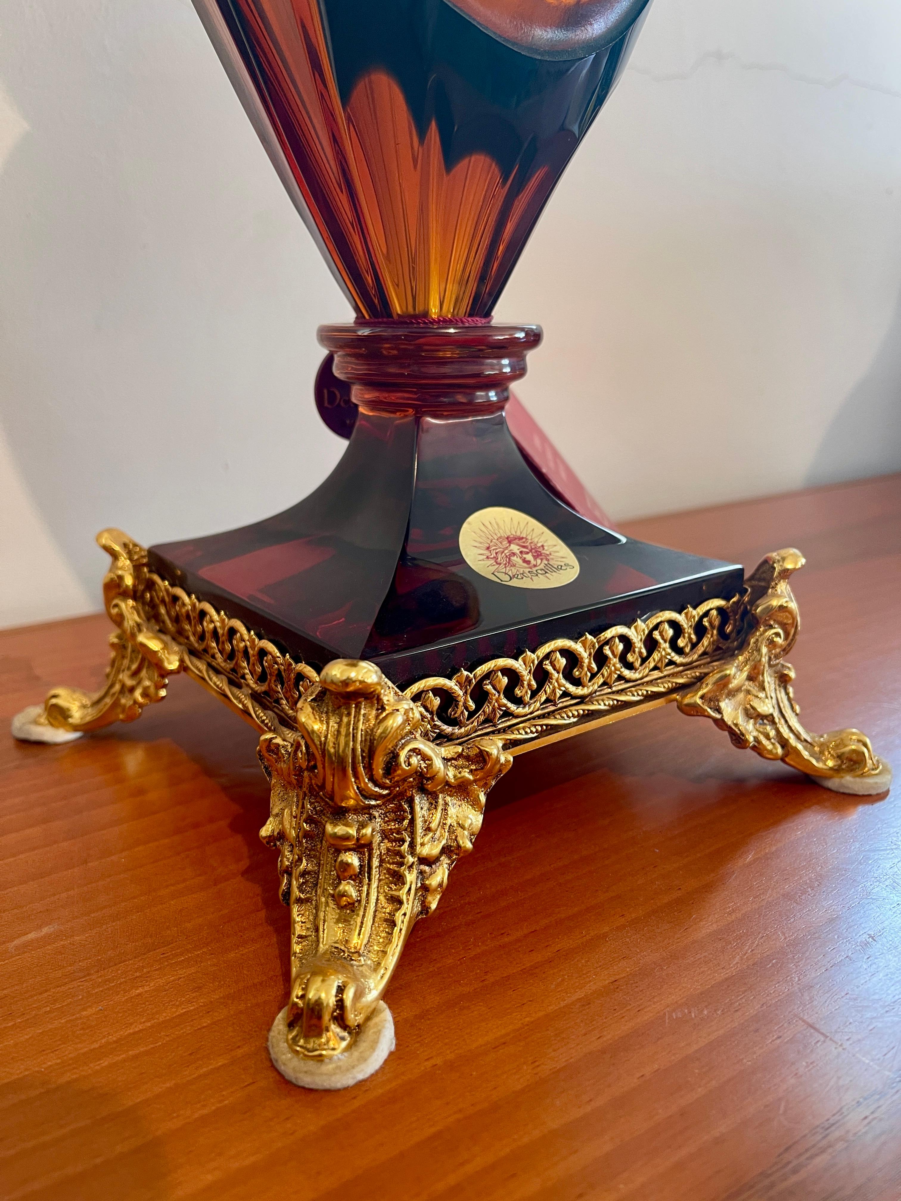 90s versailles style crystal amphora vase italy For Sale 3