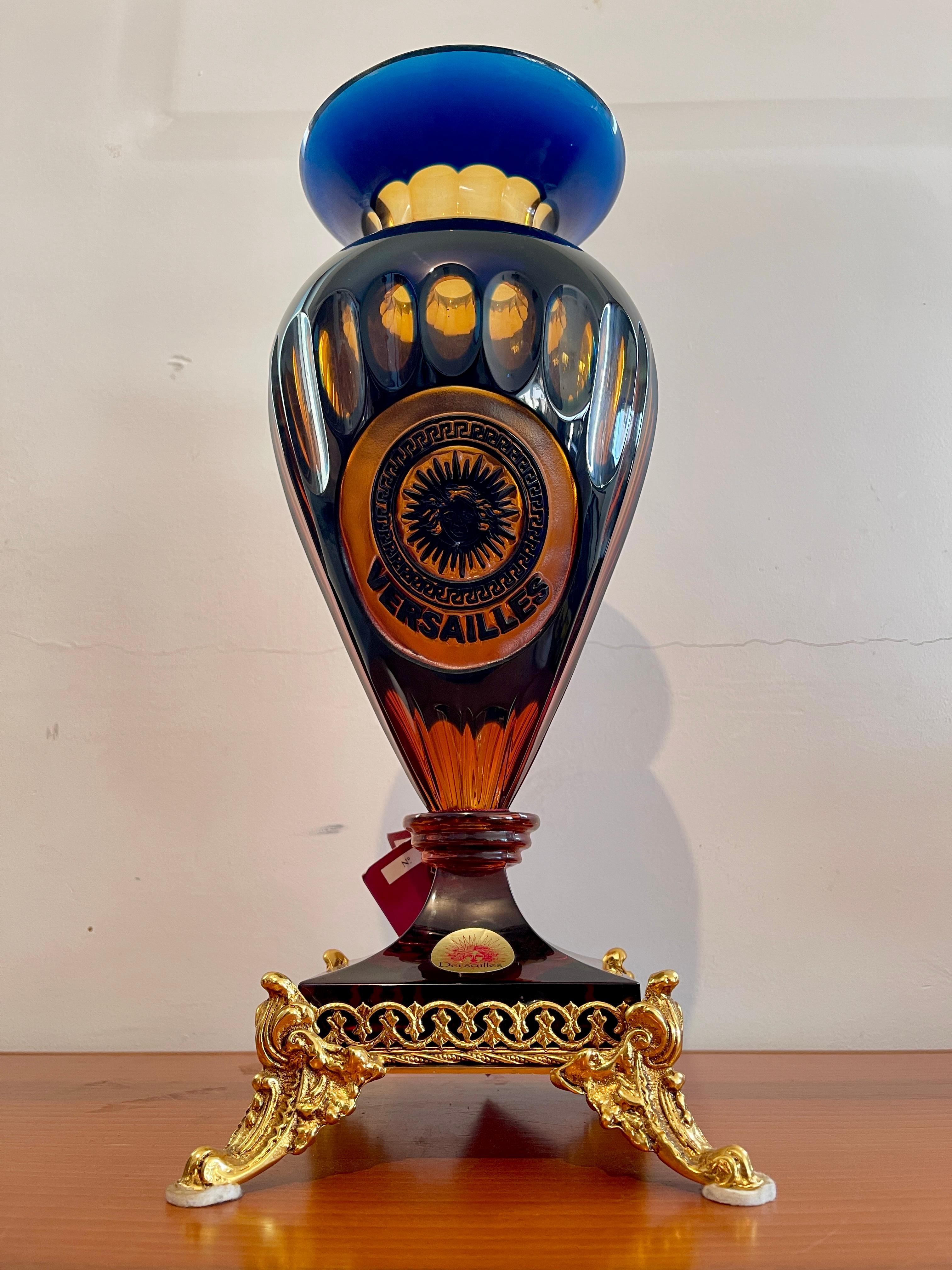 Other 90s versailles style crystal amphora vase italy For Sale
