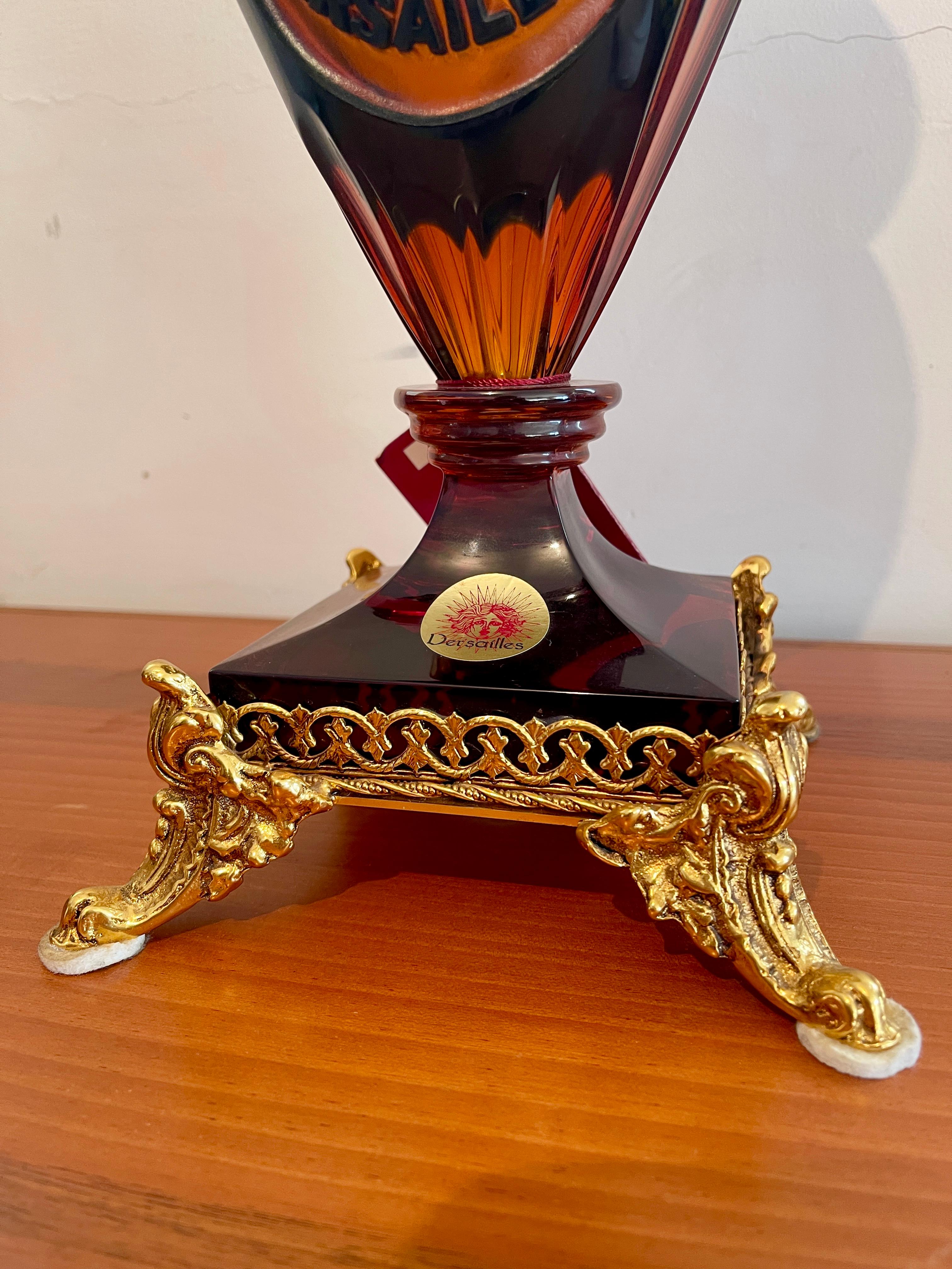 Italian 90s versailles style crystal amphora vase italy For Sale
