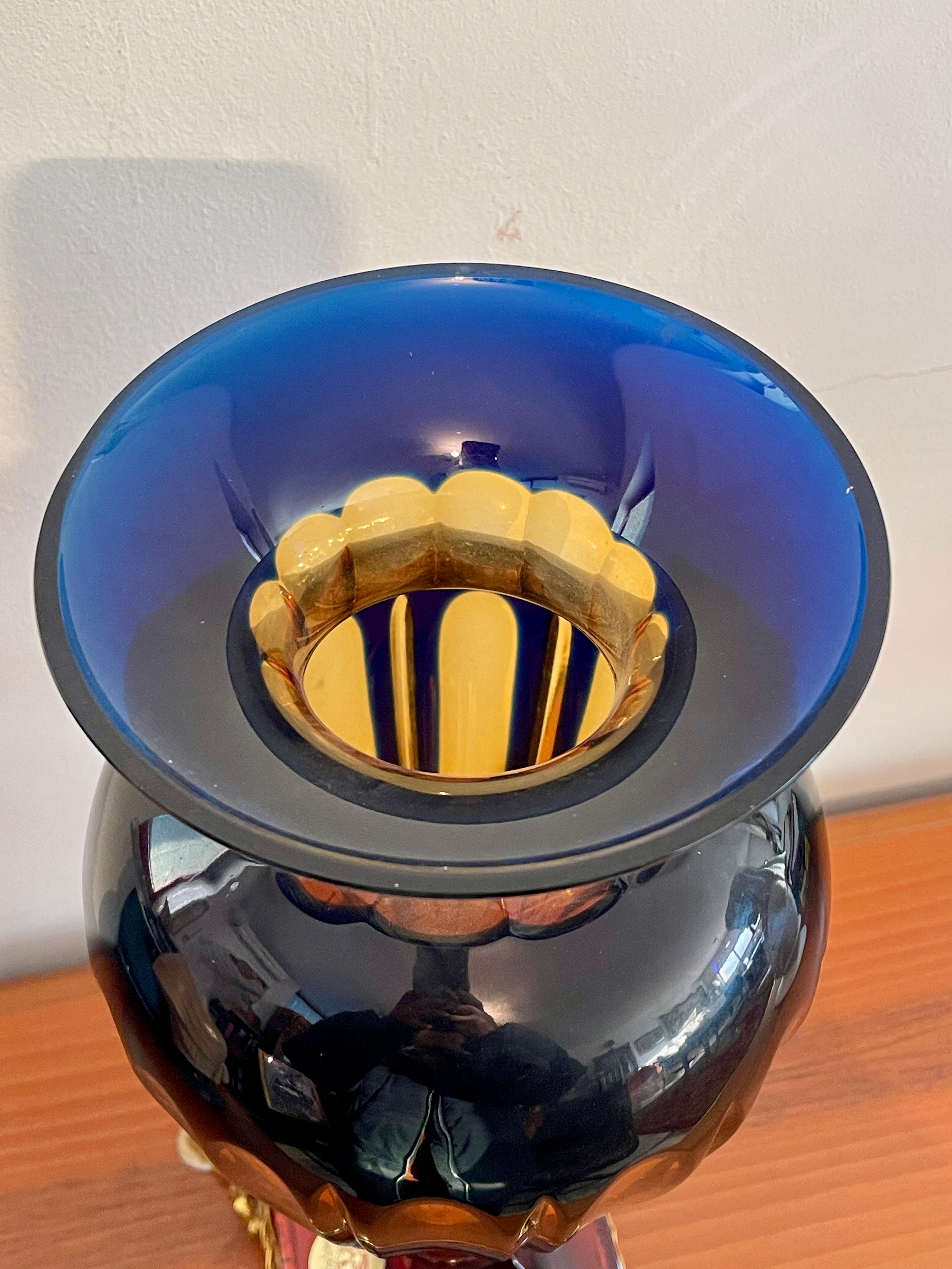 90s versailles style crystal amphora vase italy In Good Condition For Sale In Cantù, IT