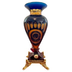 90s versailles style crystal amphora vase italy