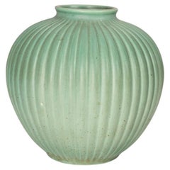 1950s green ceramic vase designed by Giovanni Gariboldi for Richard Ginori