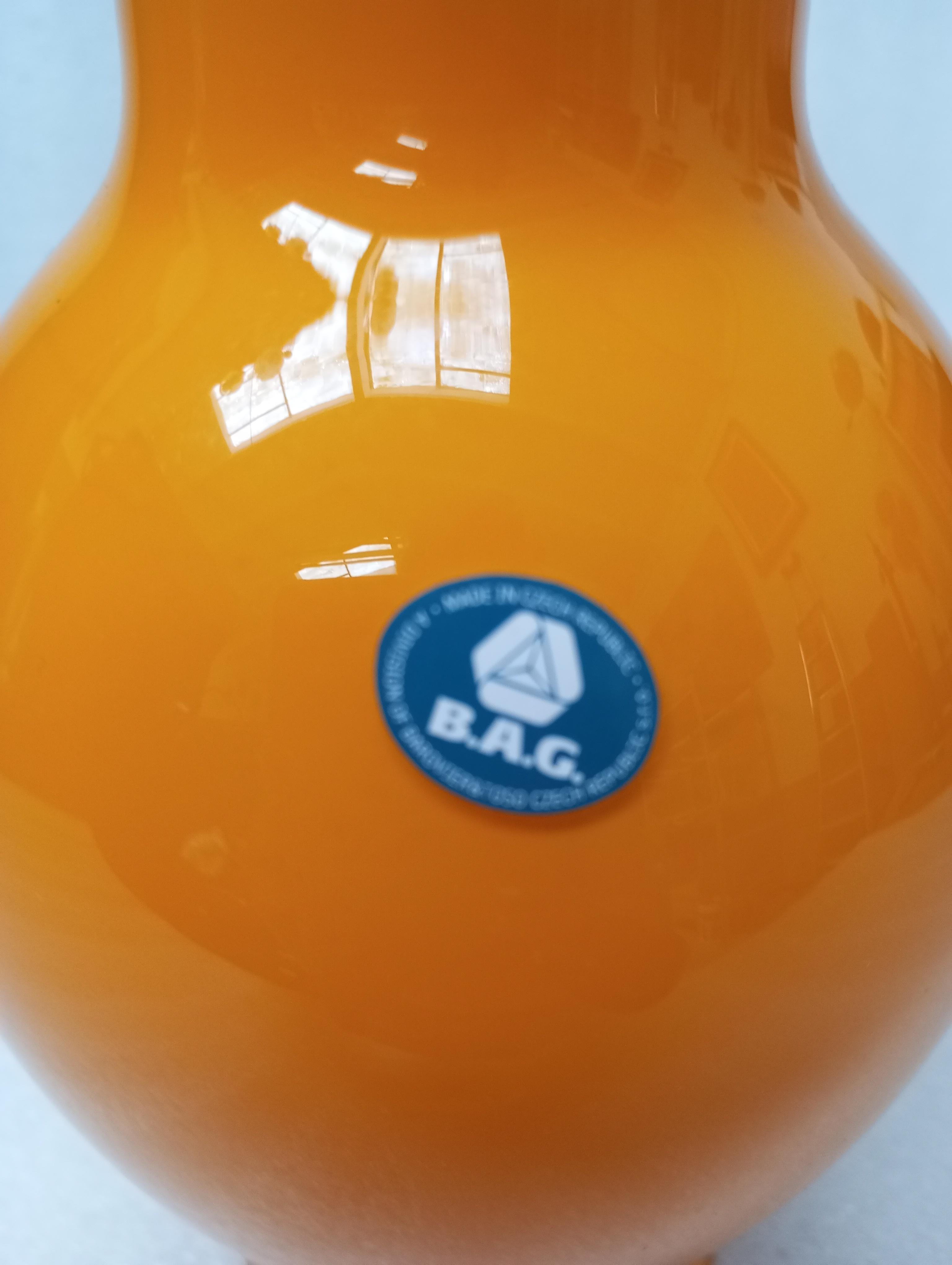 Barovier and Toso orange vase with label  