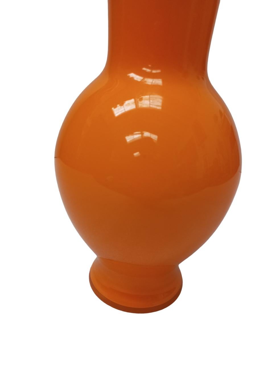 Hand-Crafted Barovier and Toso orange vase with label  
