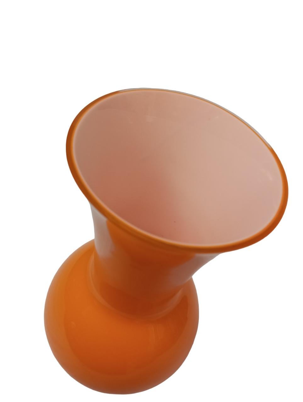 Murano Glass Barovier and Toso orange vase with label  