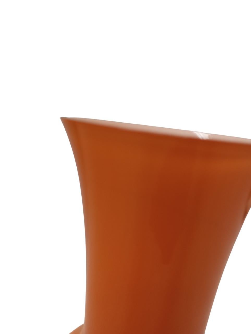 Barovier and Toso orange vase with label  