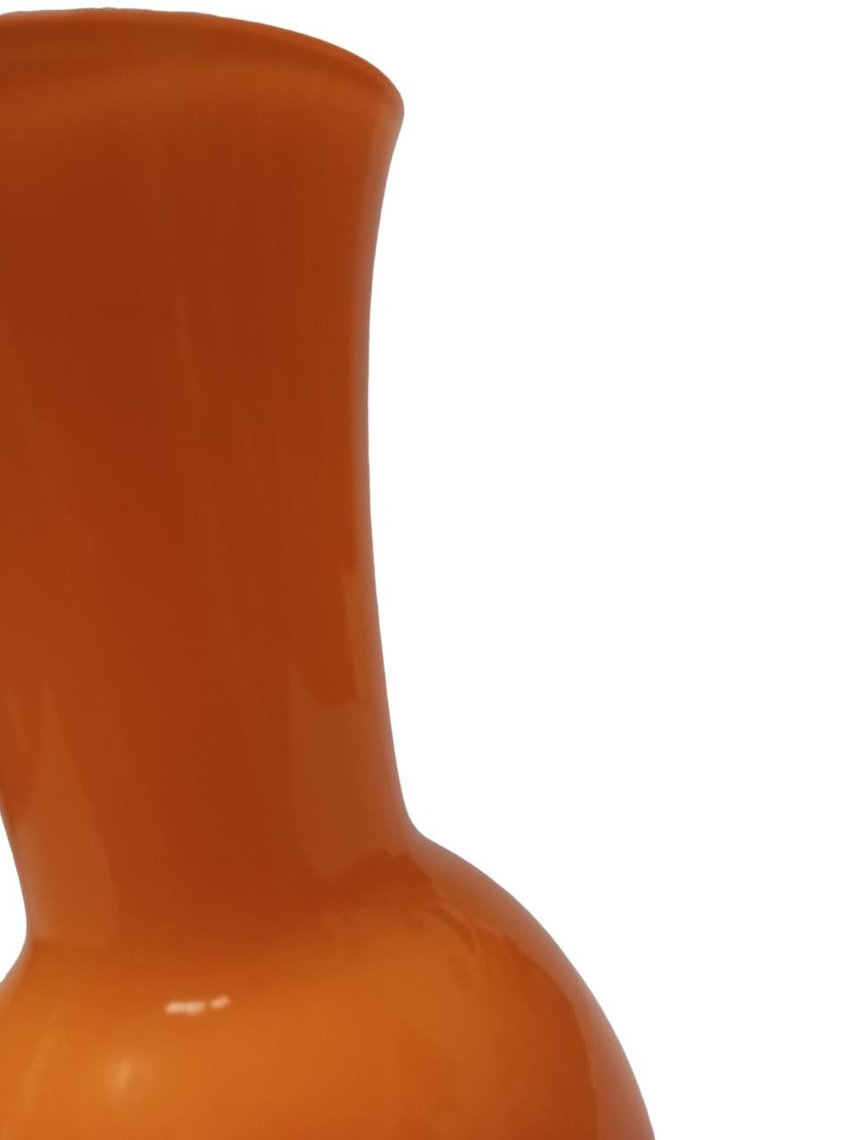 Barovier and Toso orange vase with label  