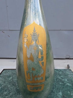 Arrigo Finzi 1950 vase in porcelain decorated with 24KT pure gold