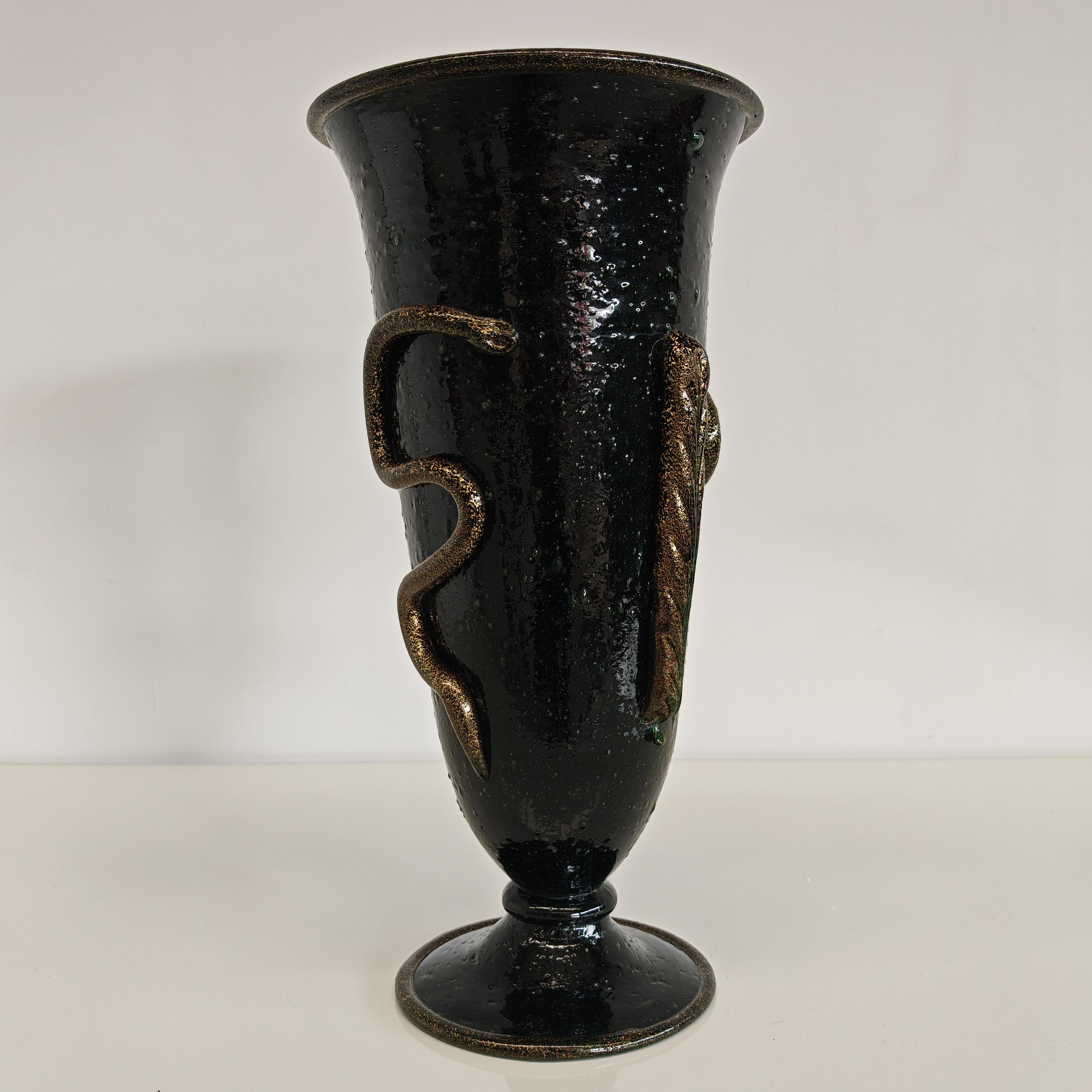 Murano Kunstvase 'pulegoso' Napoleone Martinuzzi für Venini 1930er Jahre im Angebot 4
