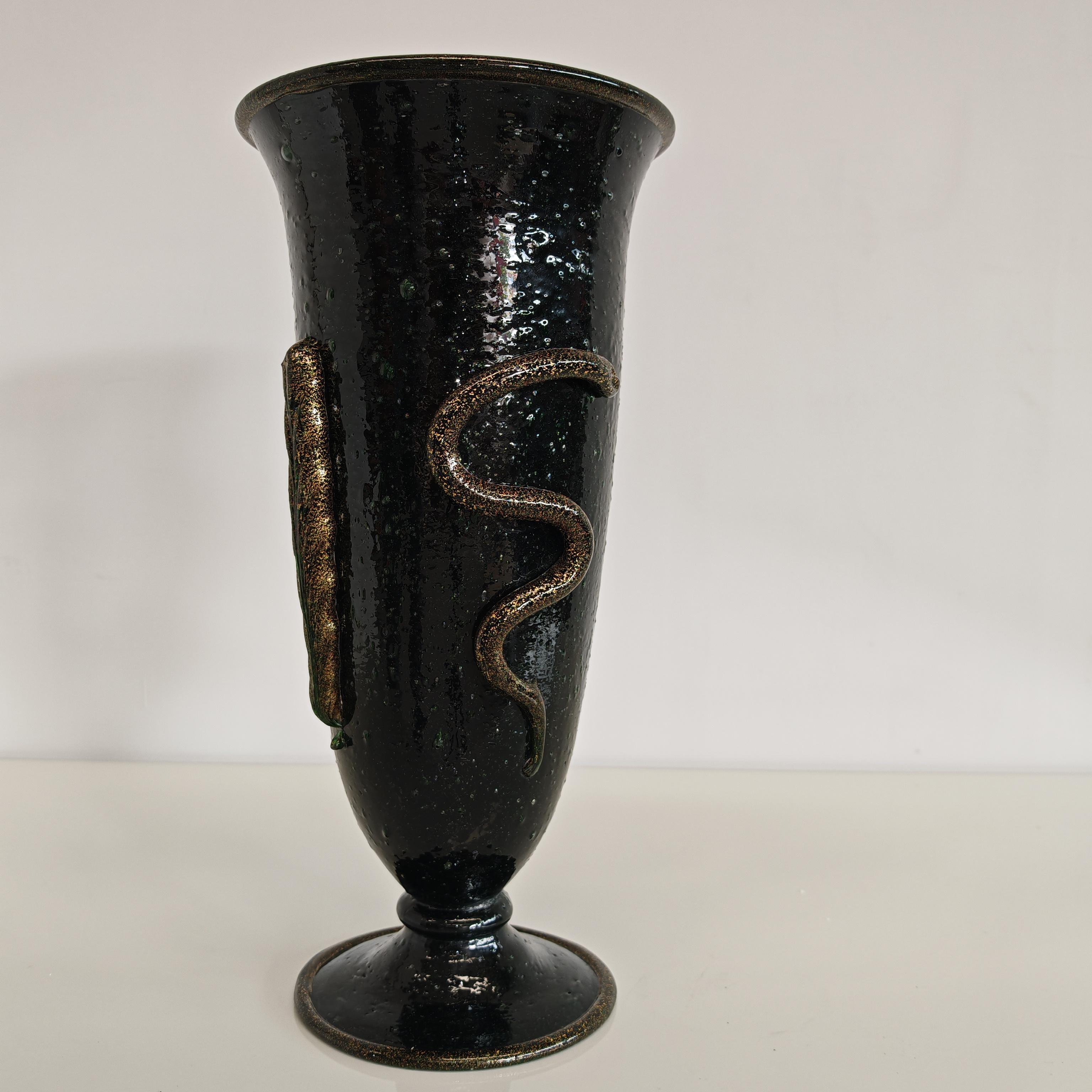 Murano Kunstvase 'pulegoso' Napoleone Martinuzzi für Venini 1930er Jahre (Italian) im Angebot