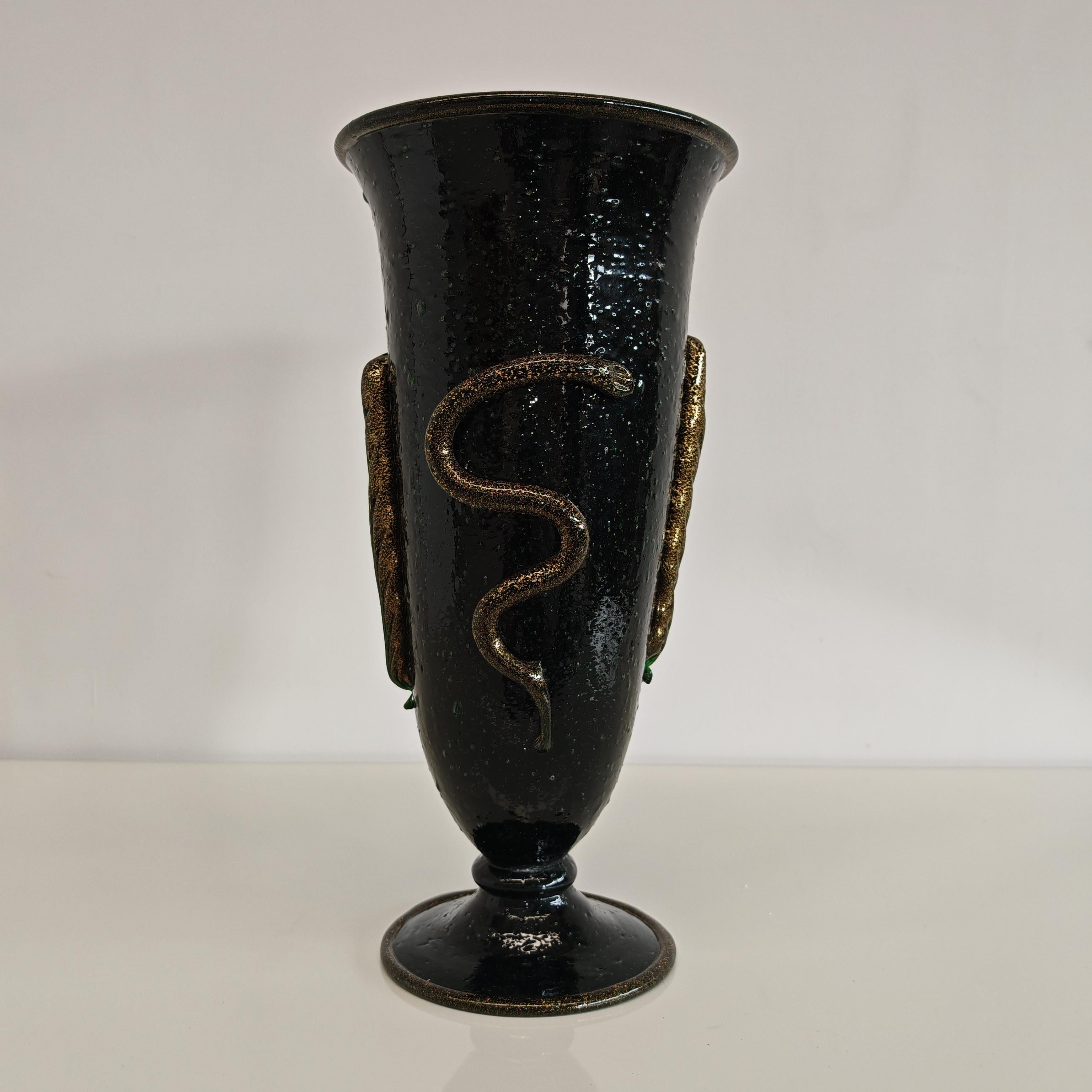 Murano Kunstvase 'pulegoso' Napoleone Martinuzzi für Venini 1930er Jahre im Zustand „Hervorragend“ im Angebot in Milano, MI