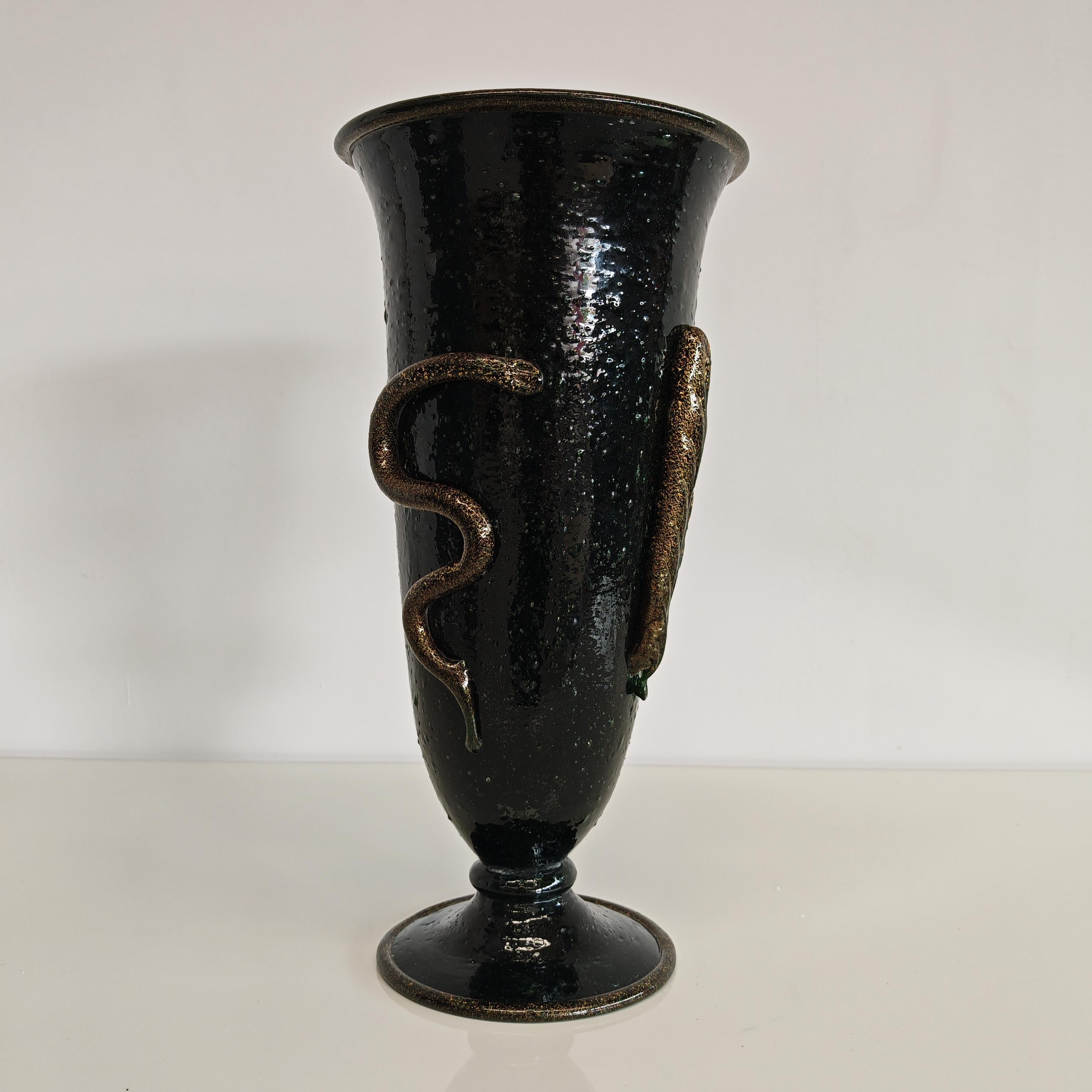 Murano Kunstvase 'pulegoso' Napoleone Martinuzzi für Venini 1930er Jahre (20th Century) im Angebot