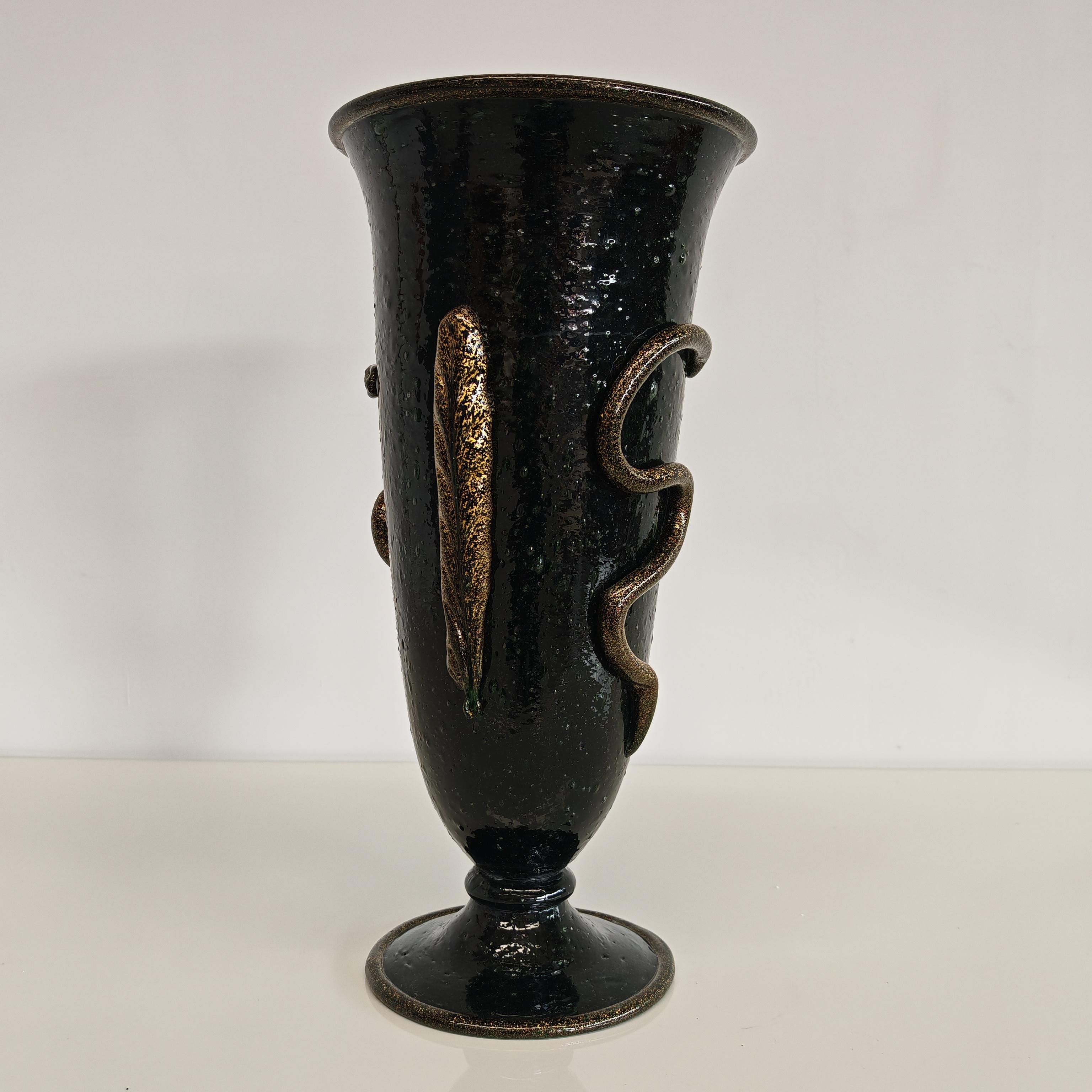 Murano Kunstvase 'pulegoso' Napoleone Martinuzzi für Venini 1930er Jahre im Angebot 1