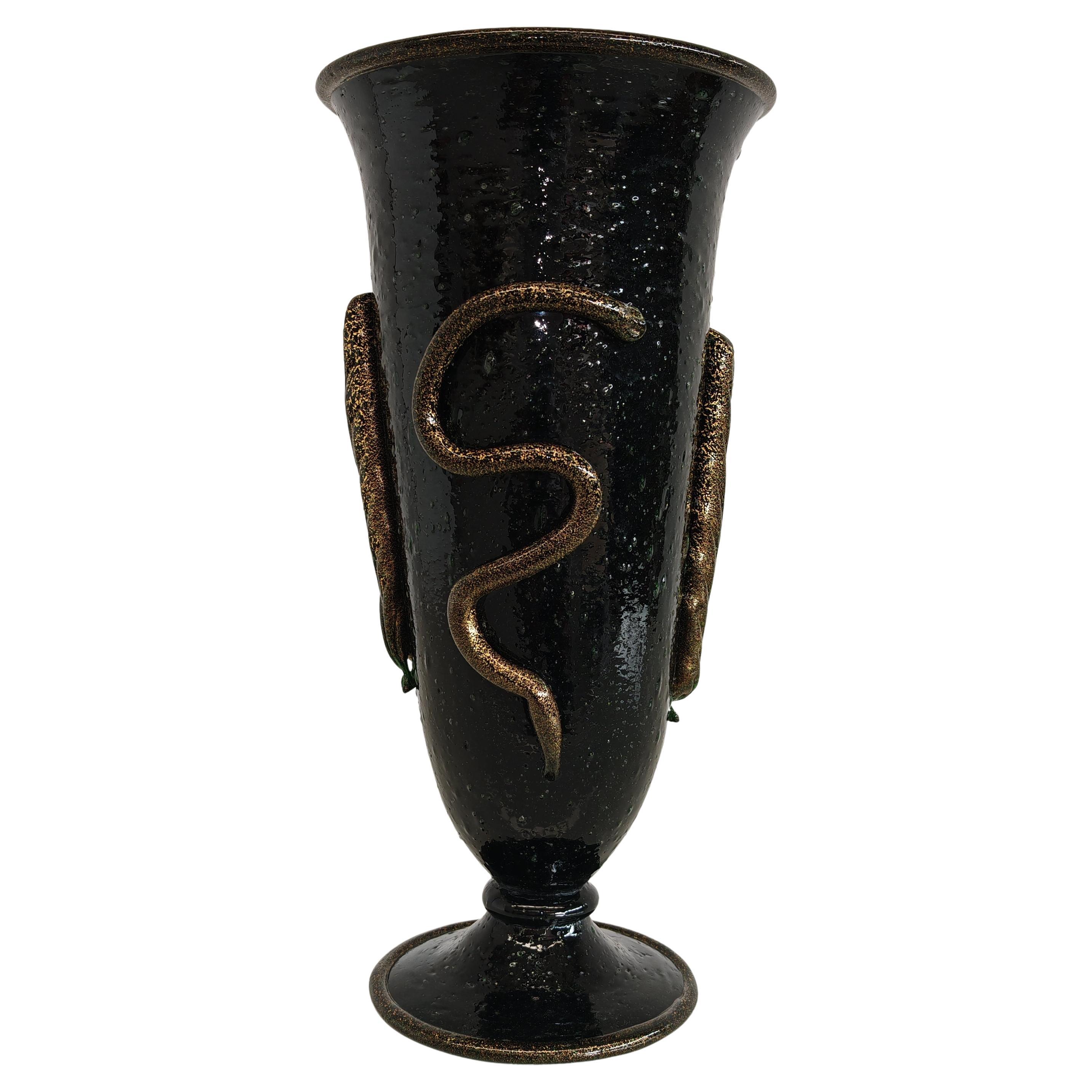 Murano Kunstvase 'pulegoso' Napoleone Martinuzzi für Venini 1930er Jahre