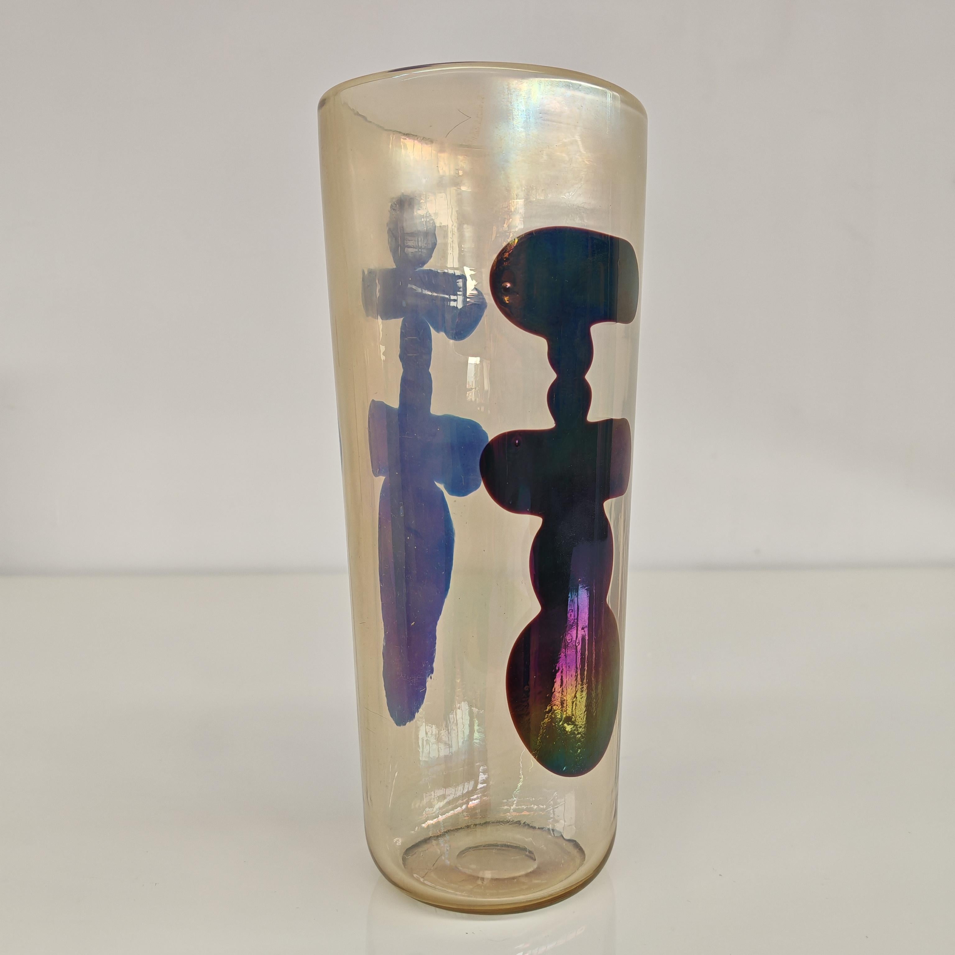 20th Century venini Fulvio Bianconi artistic murano vase series 