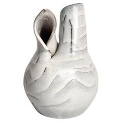 Vaso Astratto in Gres Smaltato Grigio Anni 60