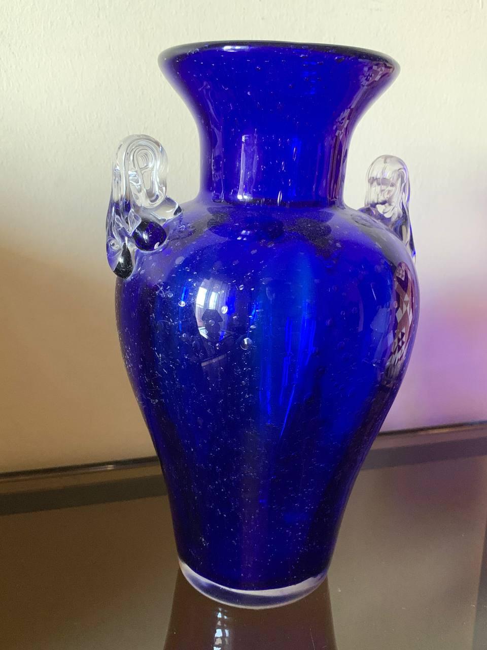 Barovier-Vase aus gewölbtem Muranoglas von 1940 (Italian) im Angebot
