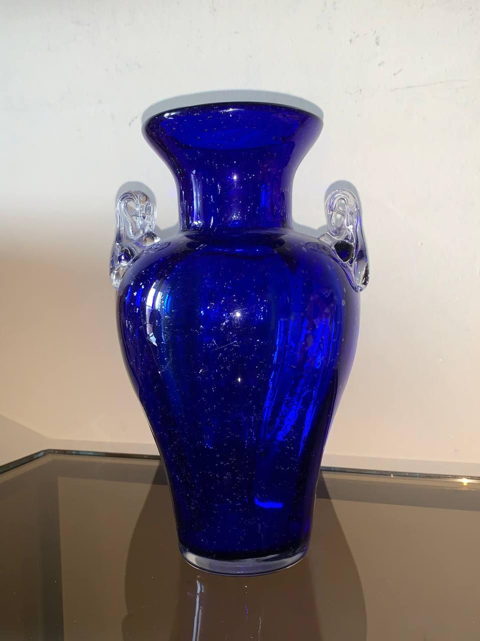 Barovier-Vase aus gewölbtem Muranoglas von 1940 (Handgefertigt) im Angebot