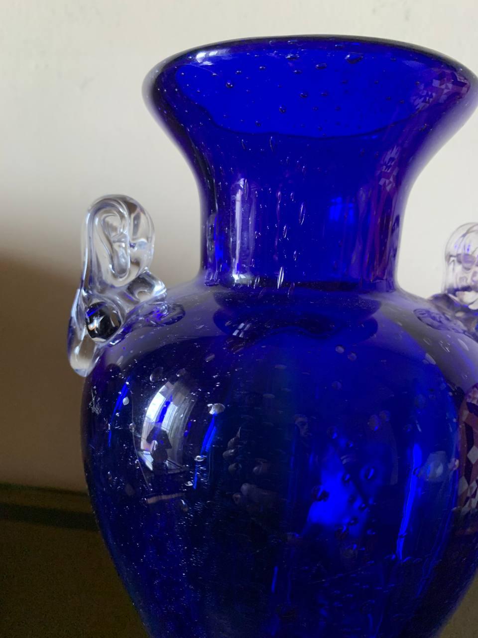 Barovier-Vase aus gewölbtem Muranoglas von 1940 (Mid-20th Century) im Angebot