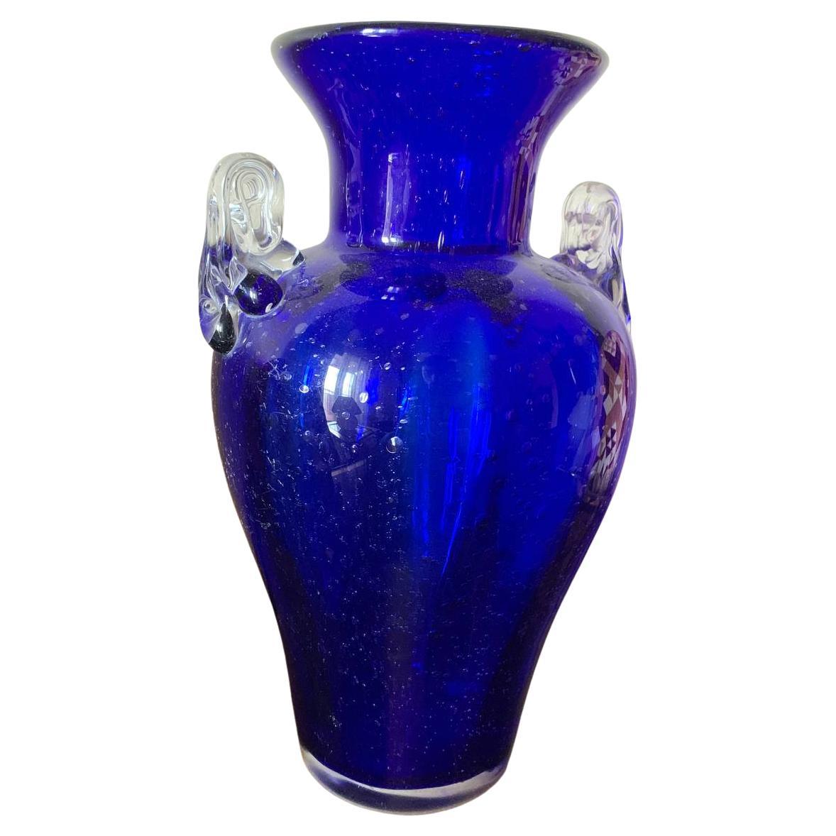 Barovier-Vase aus gewölbtem Muranoglas von 1940 im Angebot
