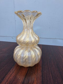 Barovier vase in Murano glass with gold dust 1960 Italy