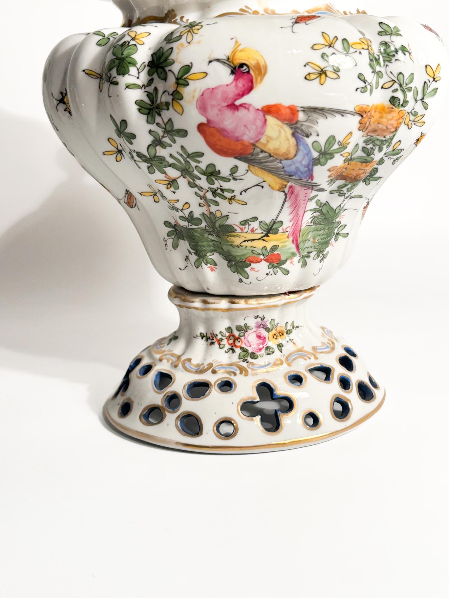 Vaso Brucia Profumo in Porcellana Francese Dipinto a Mano Anni 20 in vendita 6