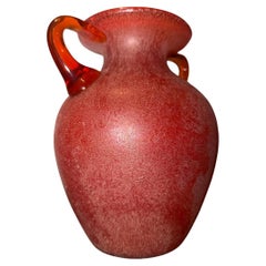 Carlo Scarpa 1940 Jarrón rojo iridiscente.