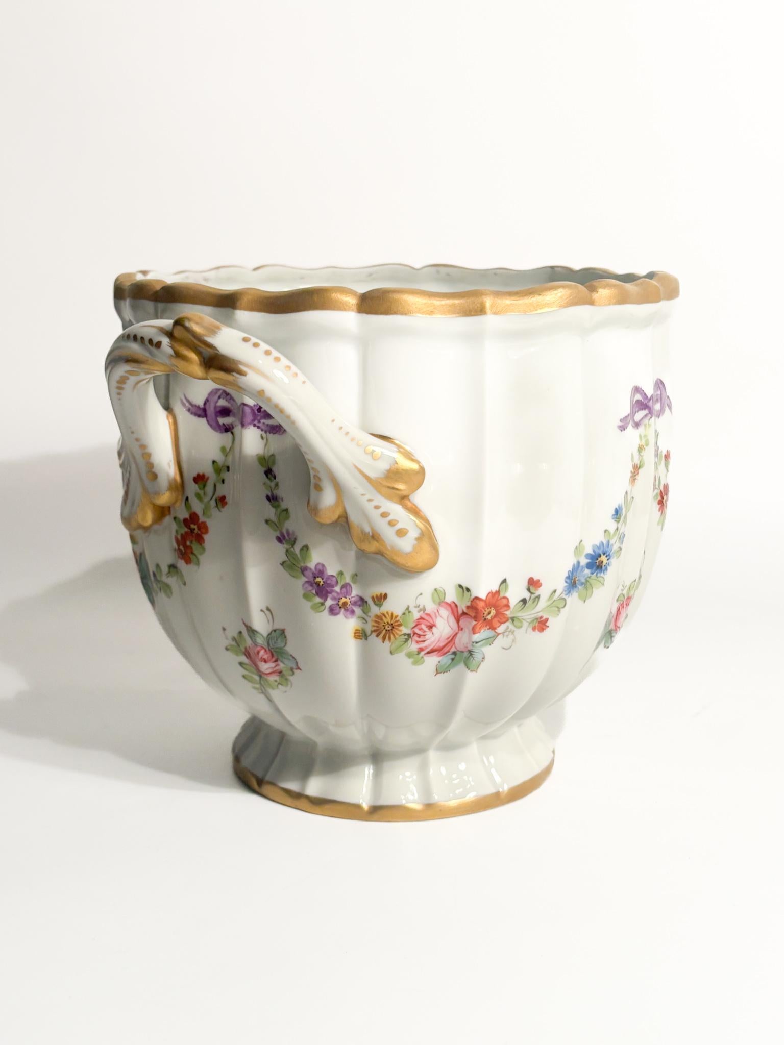 Vaso Centrotavola Cachepot in Porcellana di Parigi Anni 50 In condizioni buone in vendita a Milano, MI