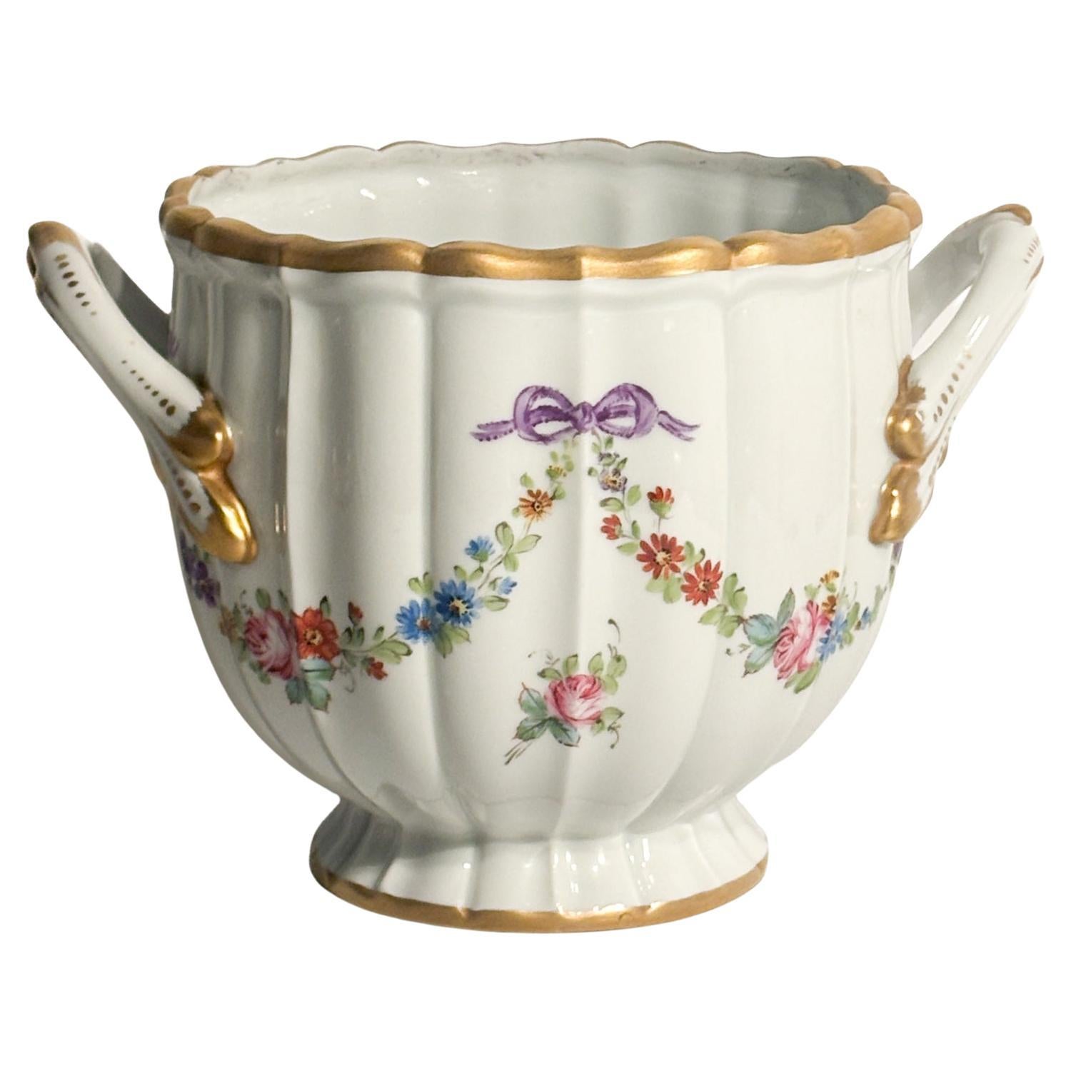 Vaso Centrotavola Cachepot in Porcellana di Parigi Anni 50