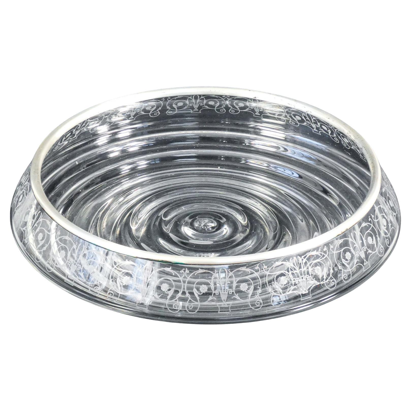 Centerpiece vase, fruit bowl BACCARAT decoration Rohan silver rim 800
