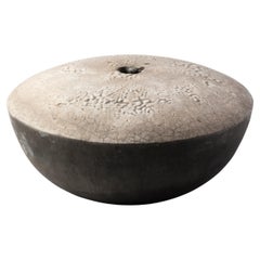 Jarrón-centro de mesa NIGHT DAY #1 en cerámica Raku bicolor - Pieza única