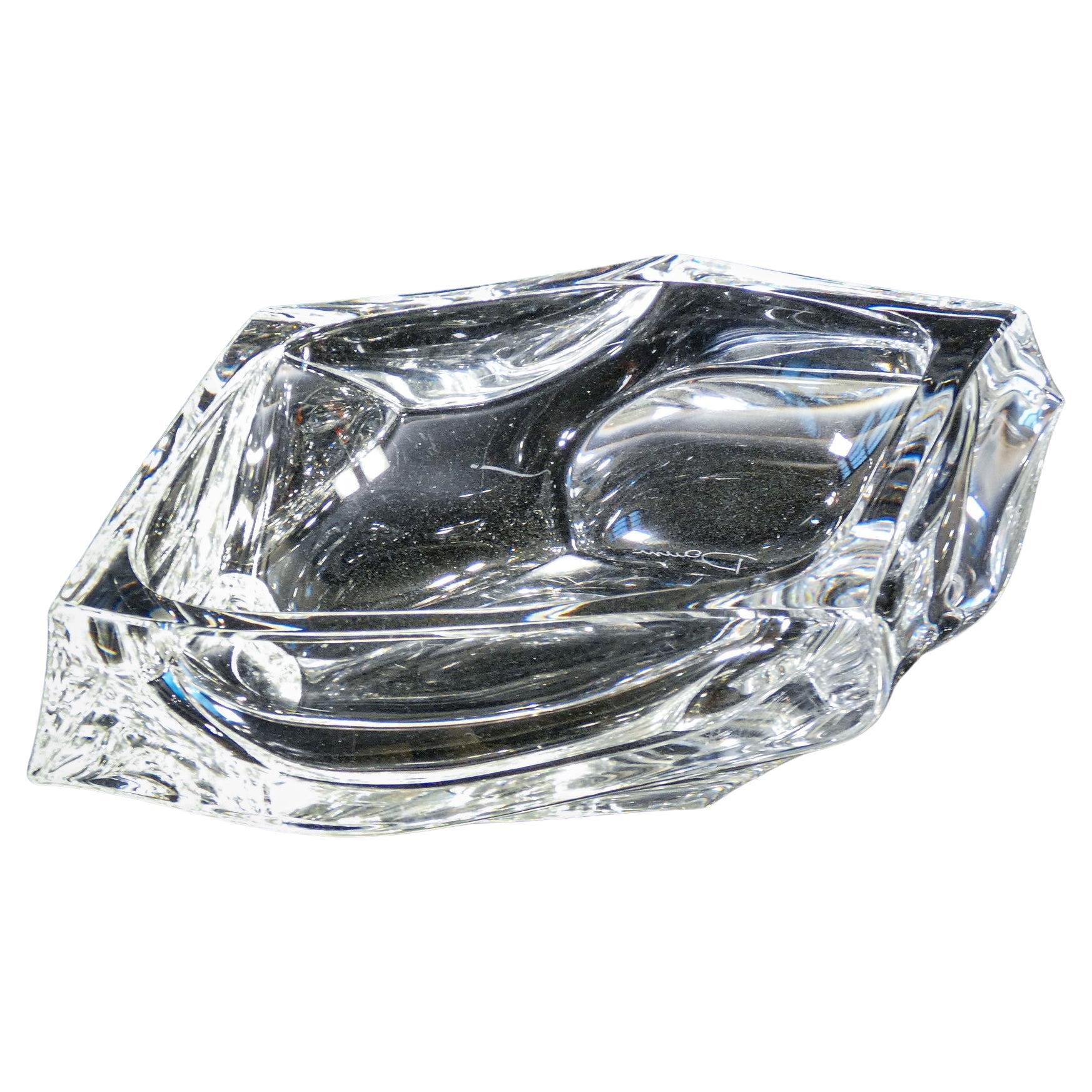 Centerpiece vase, crystal tray signed DAUM. France, XXth c. For Sale