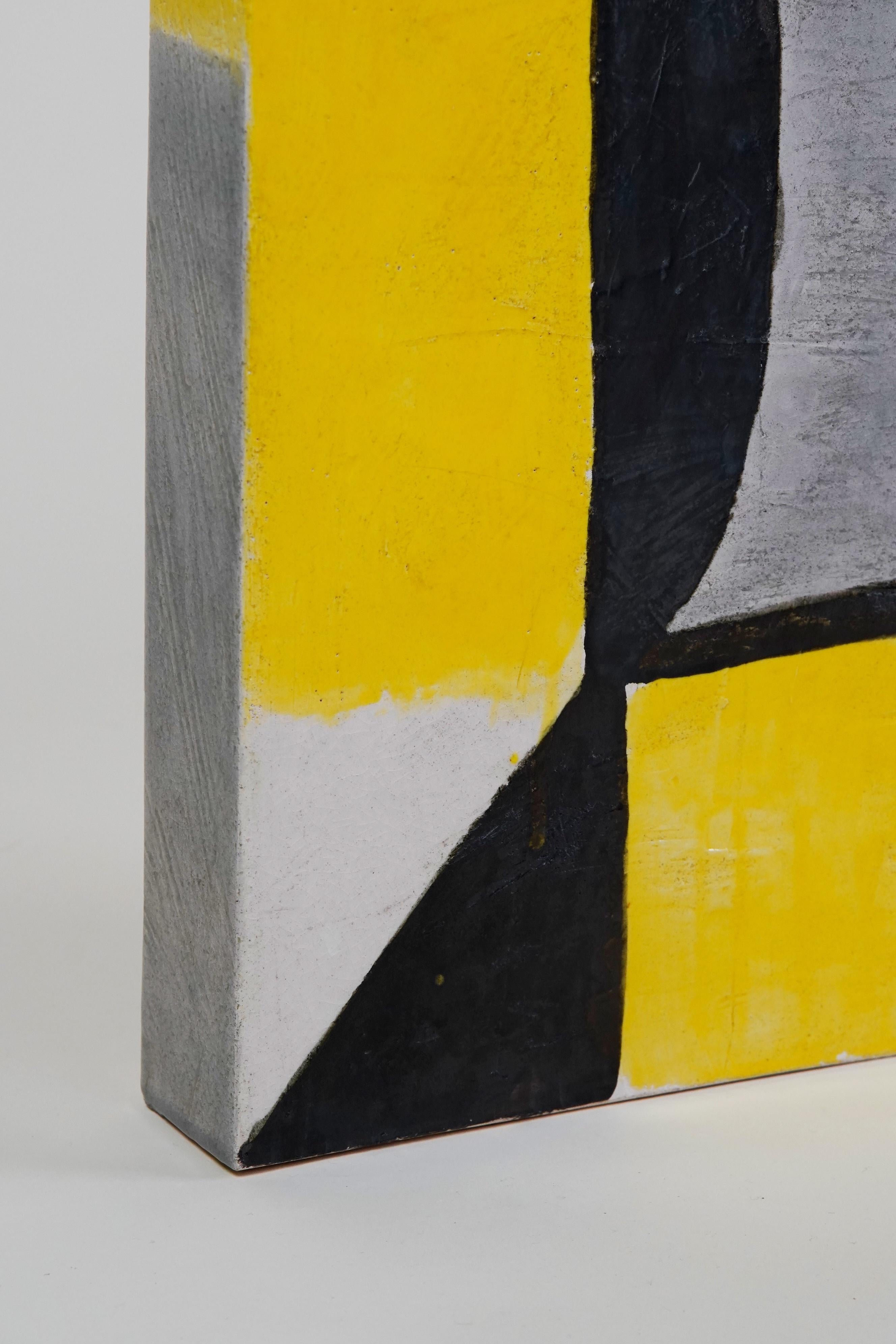 Moderno Vaso Ceramic Algora Yellow di Manuel Sanchez in vendita