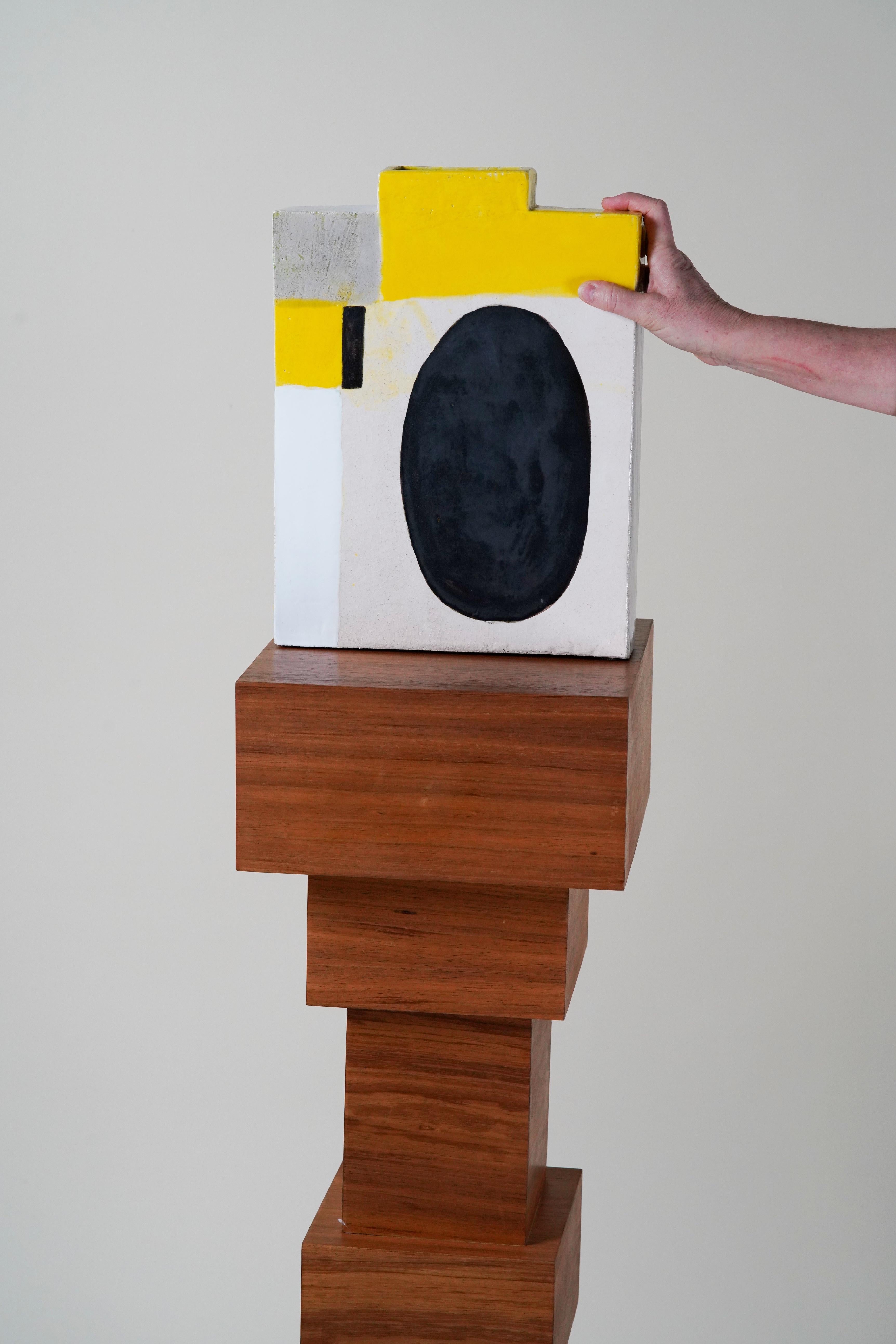 Spagnolo Vaso Ceramic Algora Yellow di Manuel Sanchez in vendita