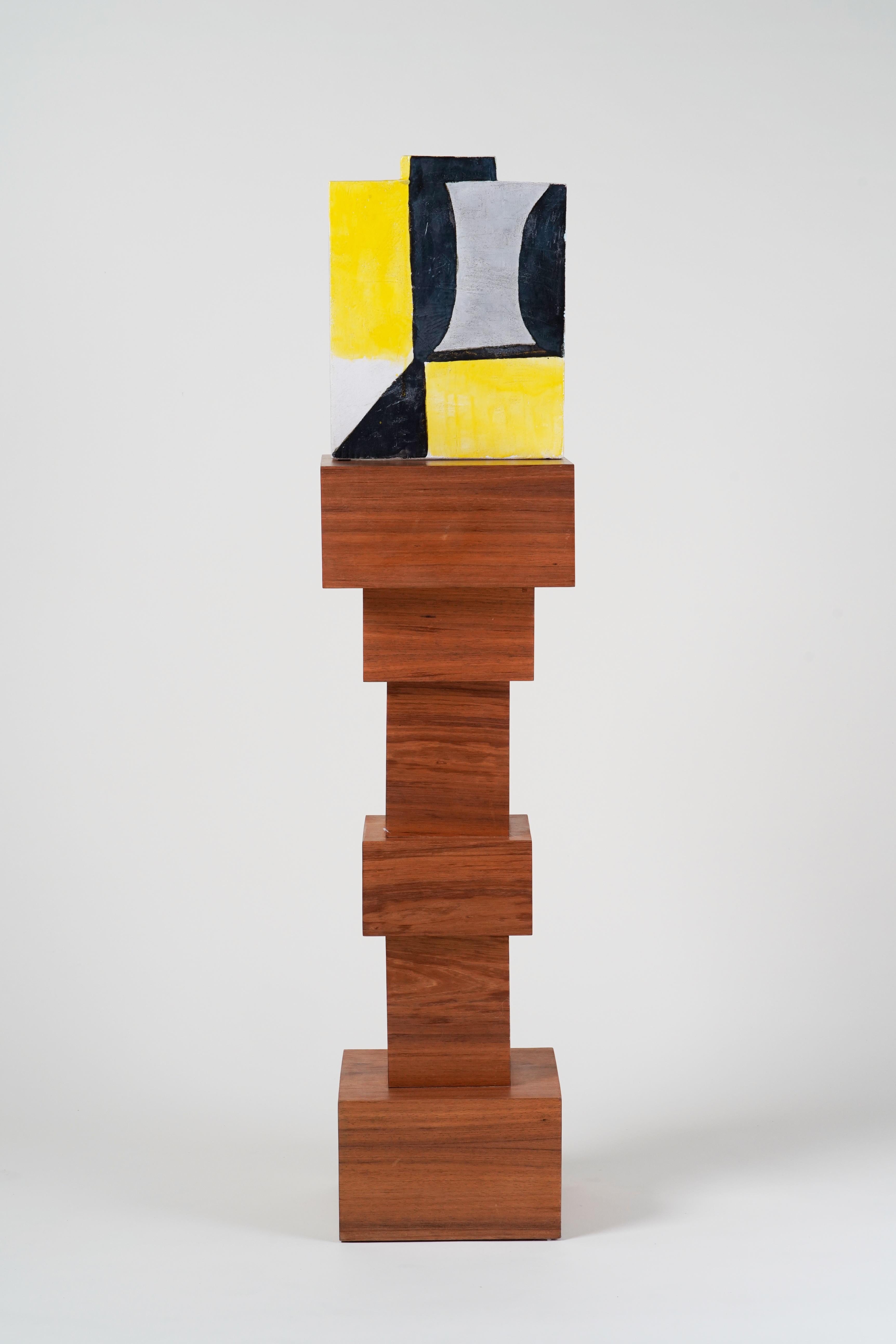 Smaltato Vaso Ceramic Algora Yellow di Manuel Sanchez in vendita