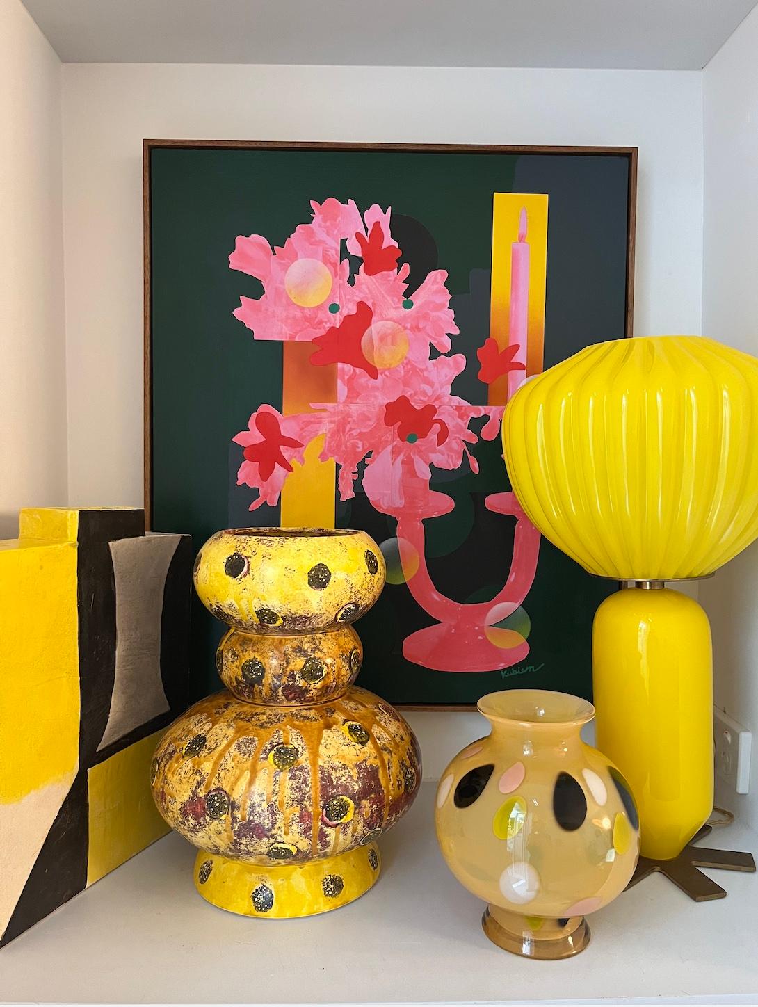 Vaso Ceramic Algora Yellow di Manuel Sanchez In condizioni ottime in vendita a Paddington, NSW