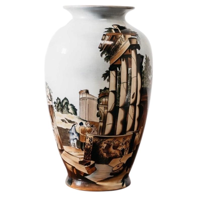 Ceramic Vase by Ceramiche Artistiche Faenza, Sacred Scene, 1960