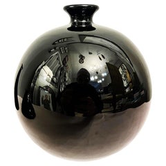 Vaso Ceramica Sferica Nero Vintage anni '50 -Top Ceramics-