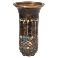 Antique Deco floral cloisonné vase, 1920s Frankish manufacture