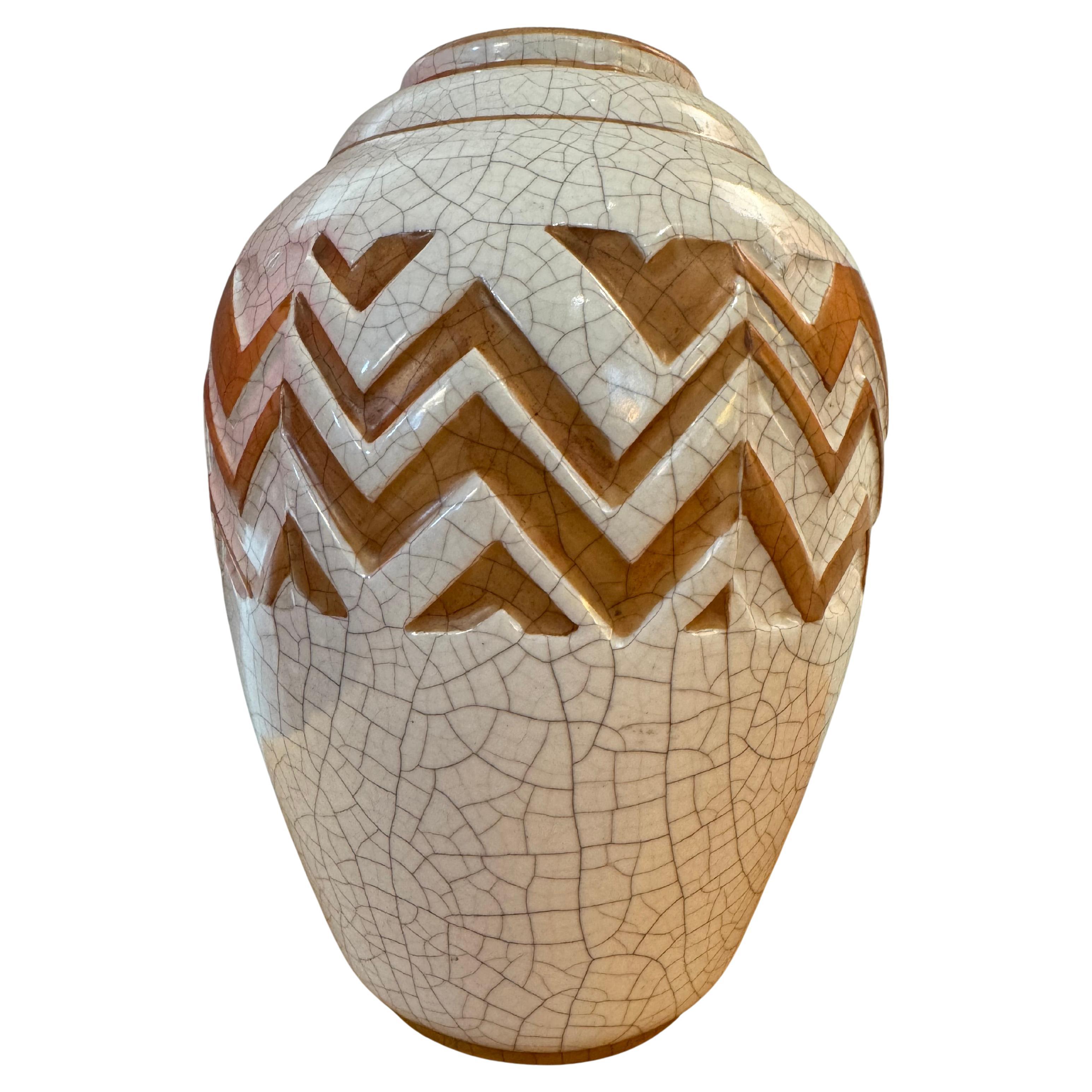 Art deco 1930s cracked vase
